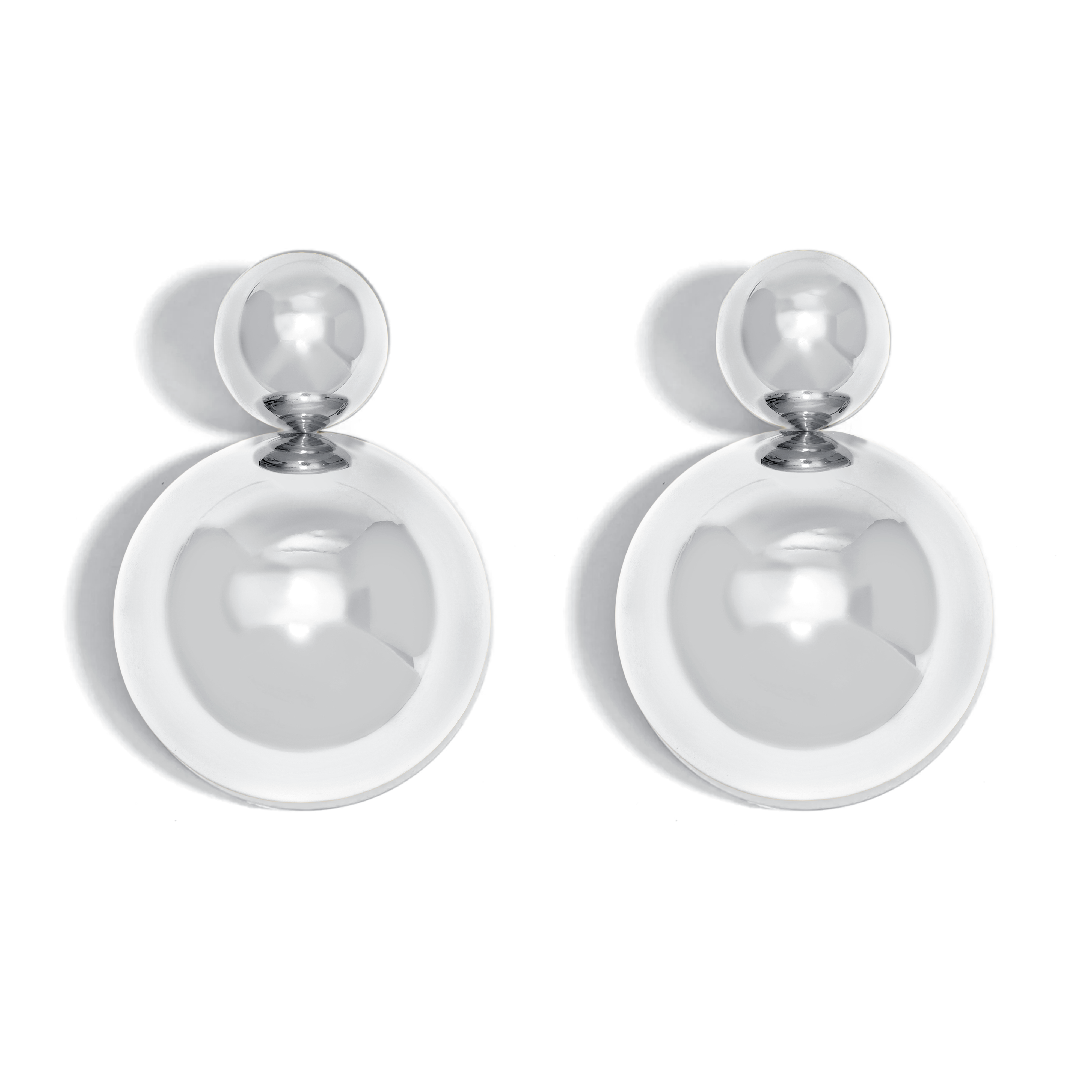 BRINCO BOLD WHITE DUPLO MAXI | PRATA COM OURO BRANCO