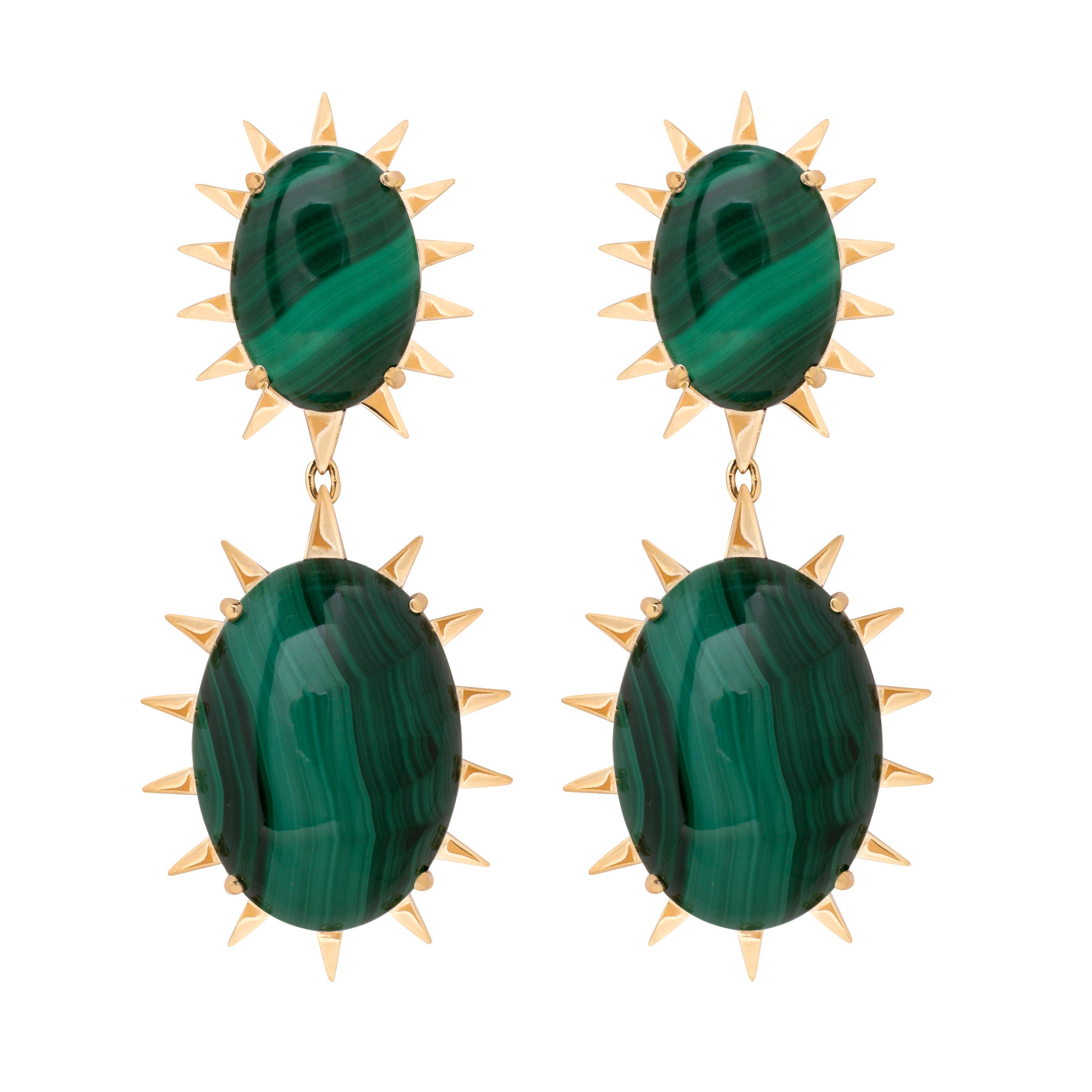 Dolce Vita 18K Yellow Gold and Malachite Earrings