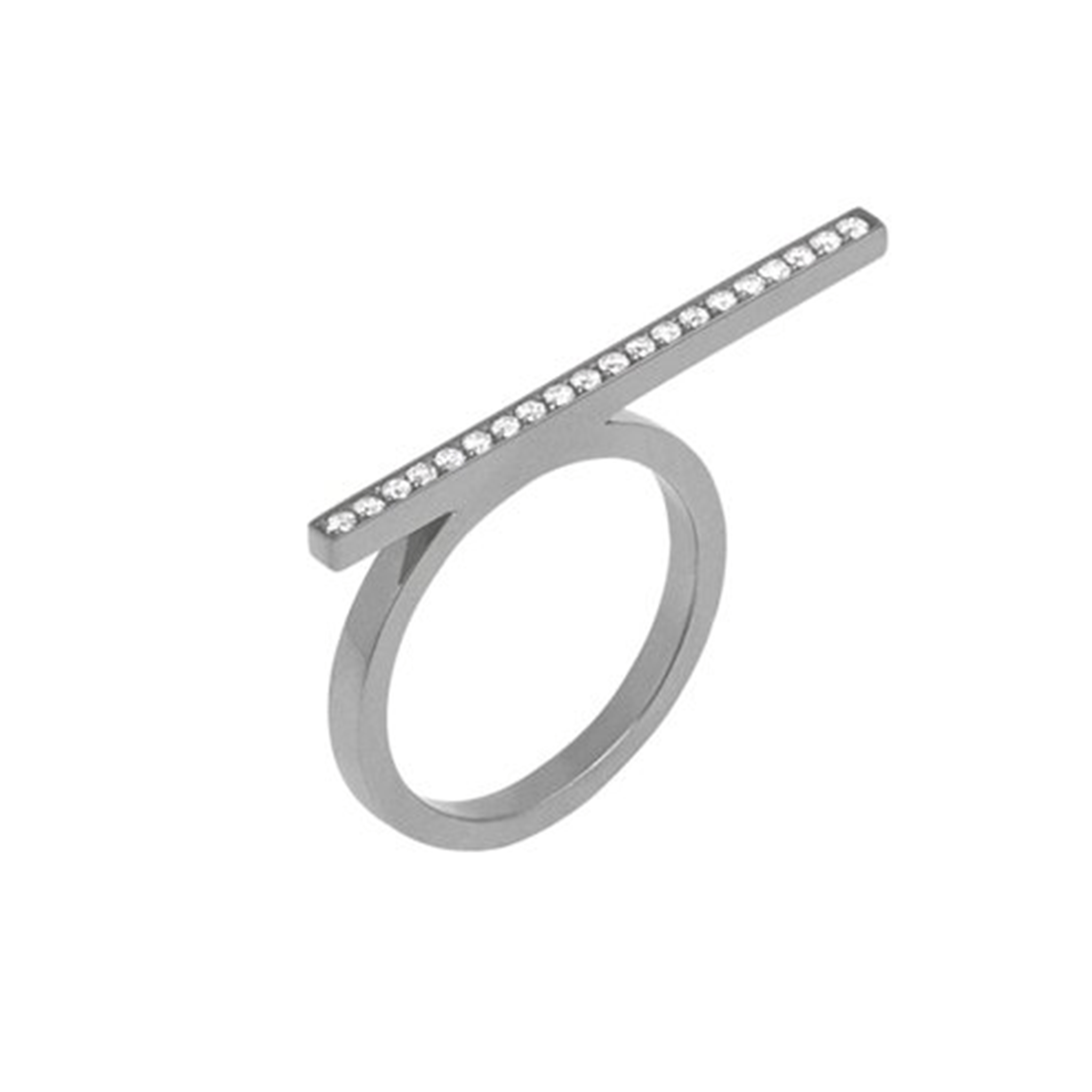 Anel Lifestyle | Ouro Branco 18K Com Ródio Negro E Diamantes - Jack Vartanian - Cravejados