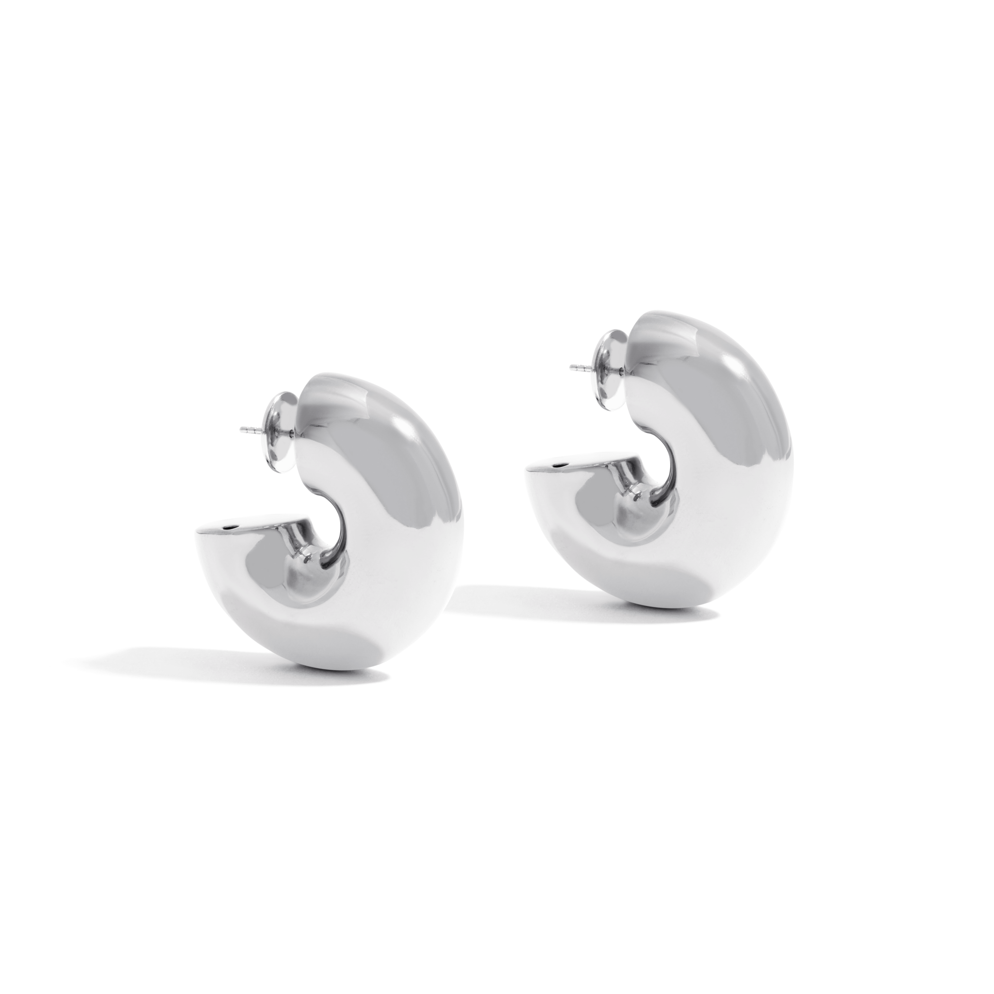 BRINCO ARGOLA WHITE BOLD | PRATA COM OURO BRANCO 18K - Jack Vartanian -