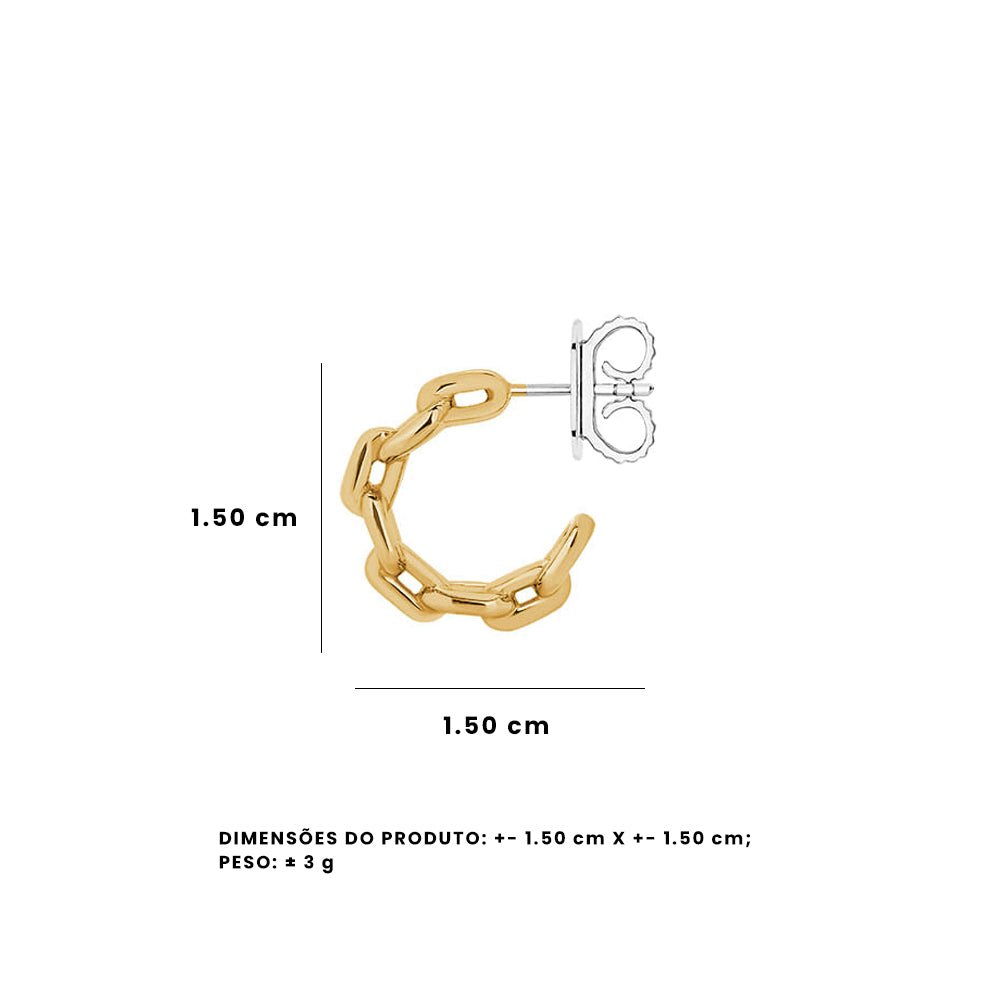 Brinco Chain | Prata Com Ouro Amarelo 18k - Jack Vartanian - Argolas