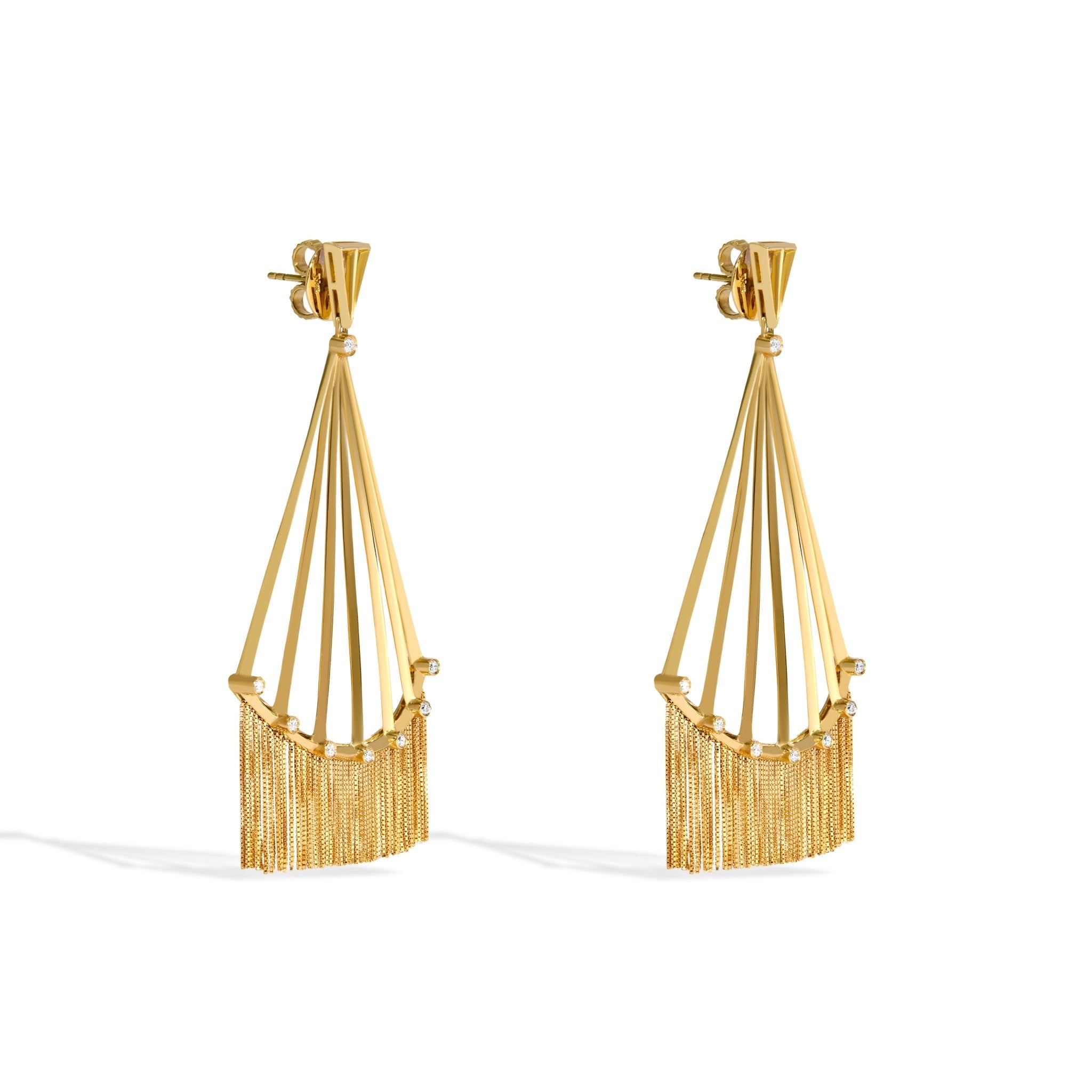 BRINCO SHINE FRANJA | OURO AMARELO 18K COM DIAMANTES - Jack Vartanian - Cravejados