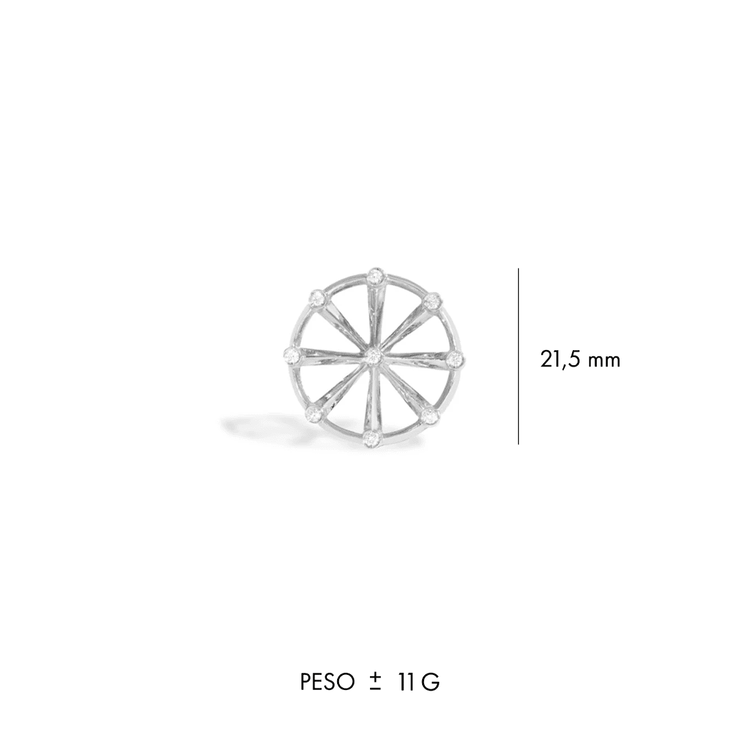 BRINCO SHINE P | OURO BRANCO 18K COM DIAMANTES - Jack Vartanian - Lóbulo