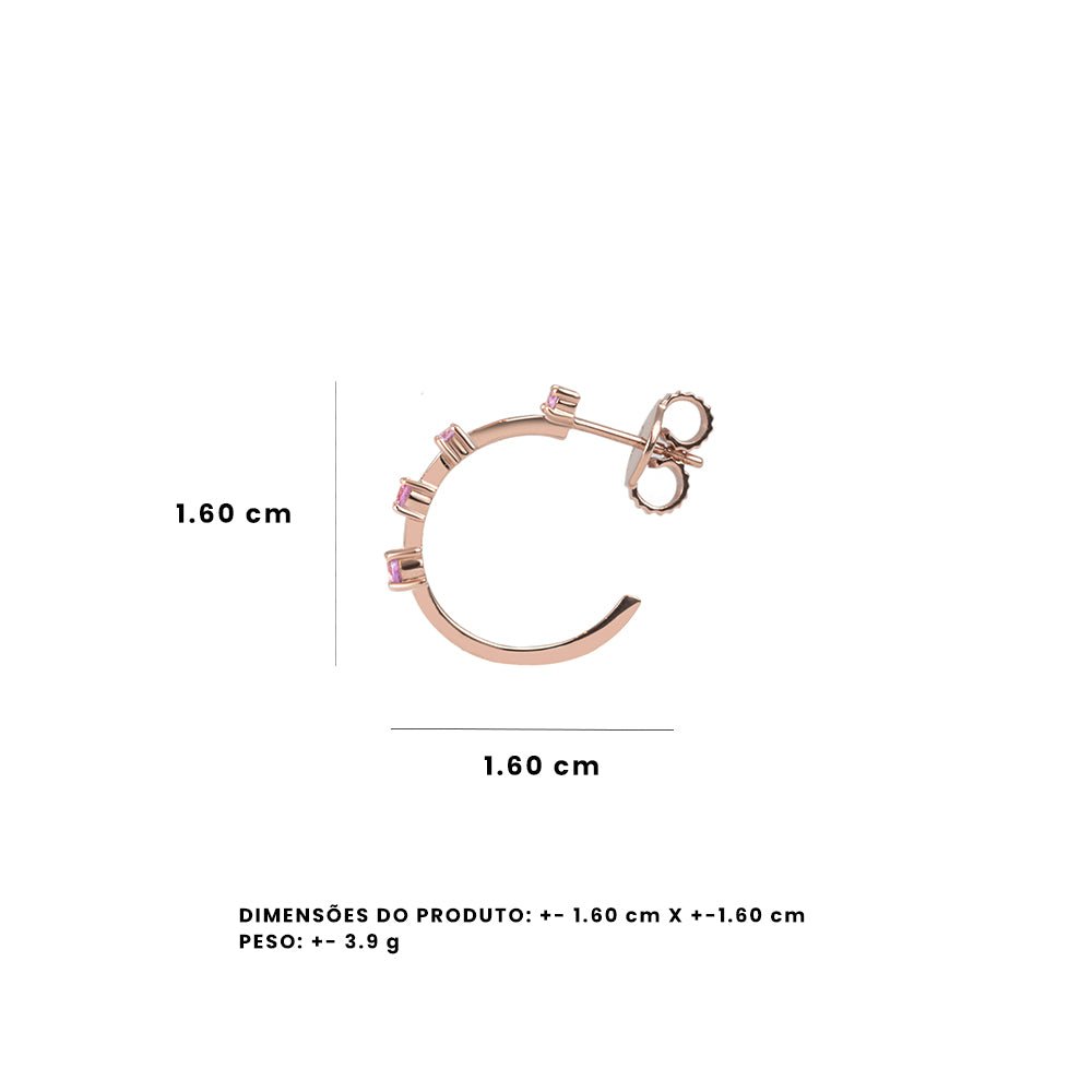 Brinco We Love Sapphire De Ouro Rosa 18K E Safira - P - Jack Vartanian - Argolas