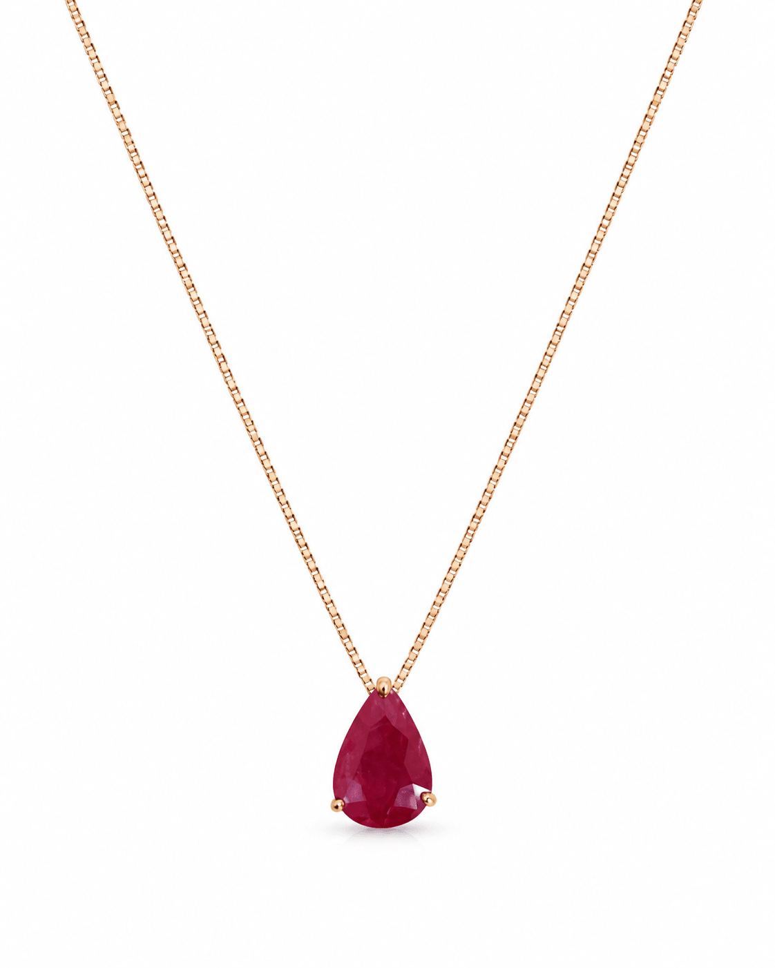 Colar Especial Solitário Gota | Ouro Rosa 18K com Rubi - Jack Vartanian - Solitarios