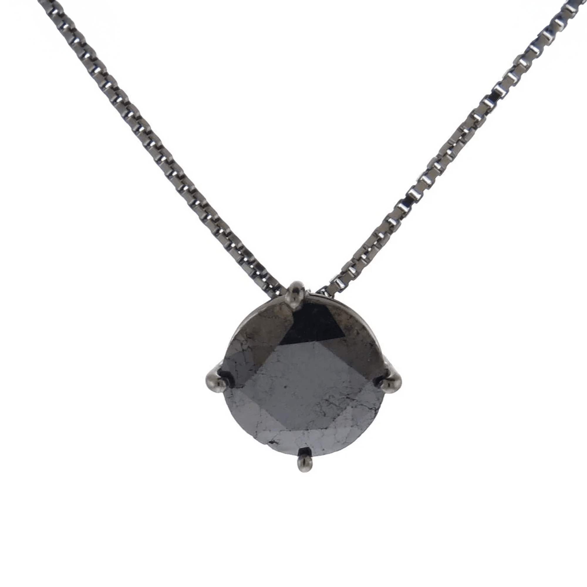 Colar JV MAN De Ouro Branco 18K Com Ródio Negro E Diamante Negro - G - Jack Vartanian - Solitarios