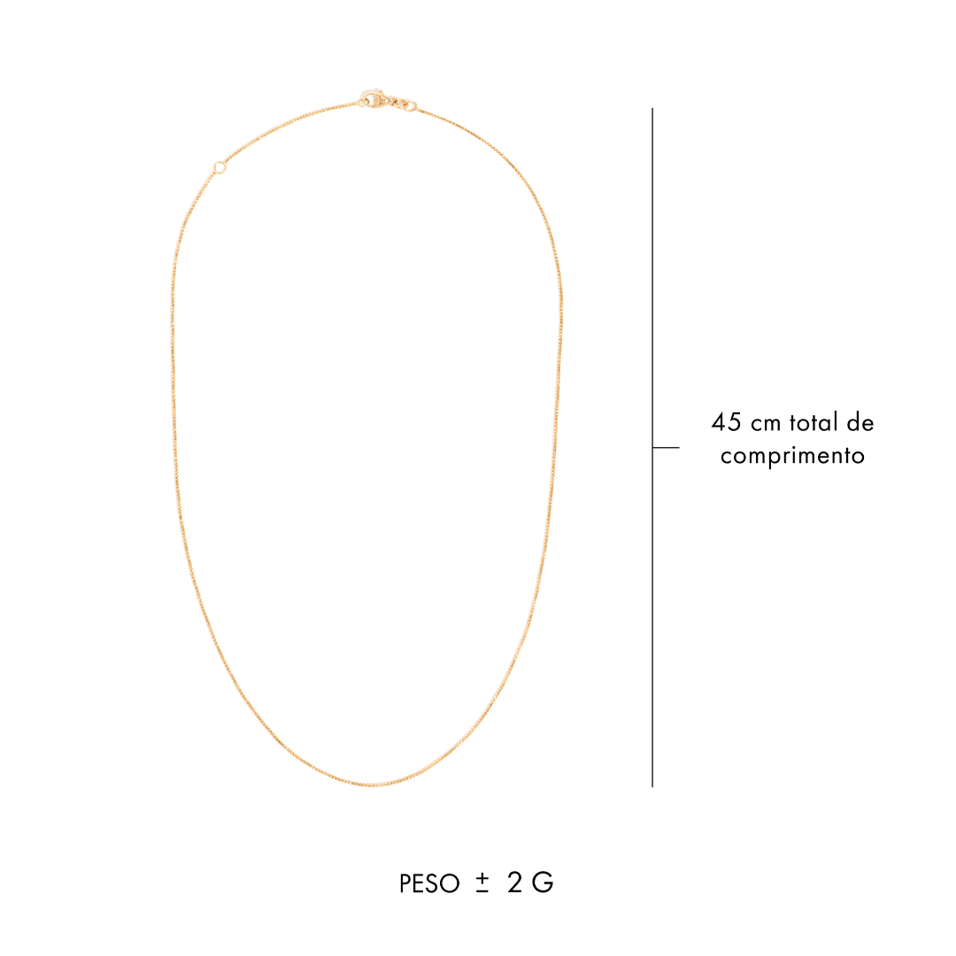 Corrente Você - 45cm | Ouro Amarelo 18K - Jack Vartanian - Veneziana