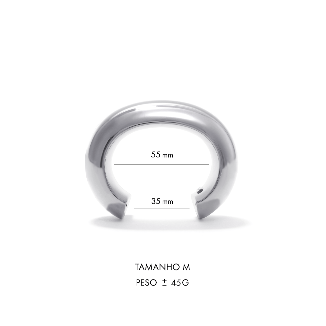 CUFF BOLD WHITE MAXI | PRATA COM OURO BRANCO - Jack Vartanian - Choker E Aro