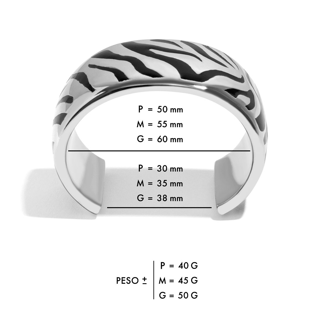 Cuff Zebra | Prata com Ouro Branco 18k - Jack Vartanian - Bracelete
