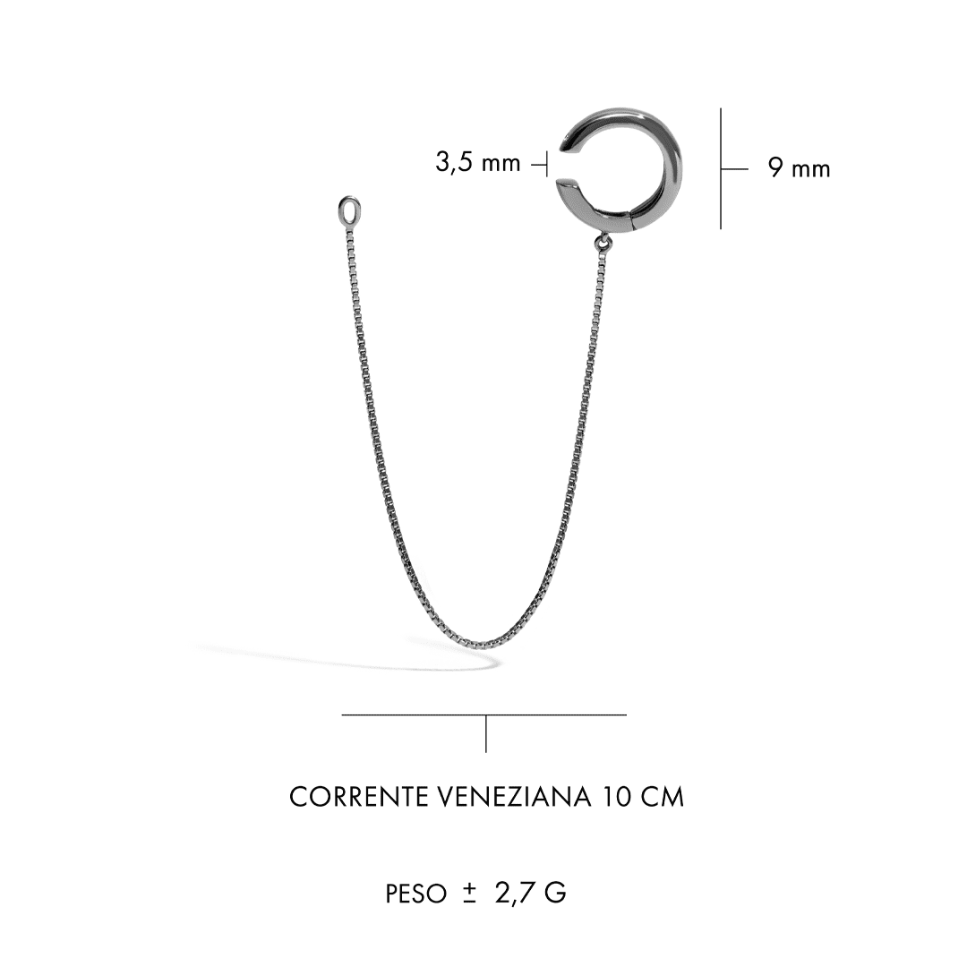 Piercing Você | Ouro Branco 18K com Ródio Negro e Diamante - Jack Vartanian - Pressao