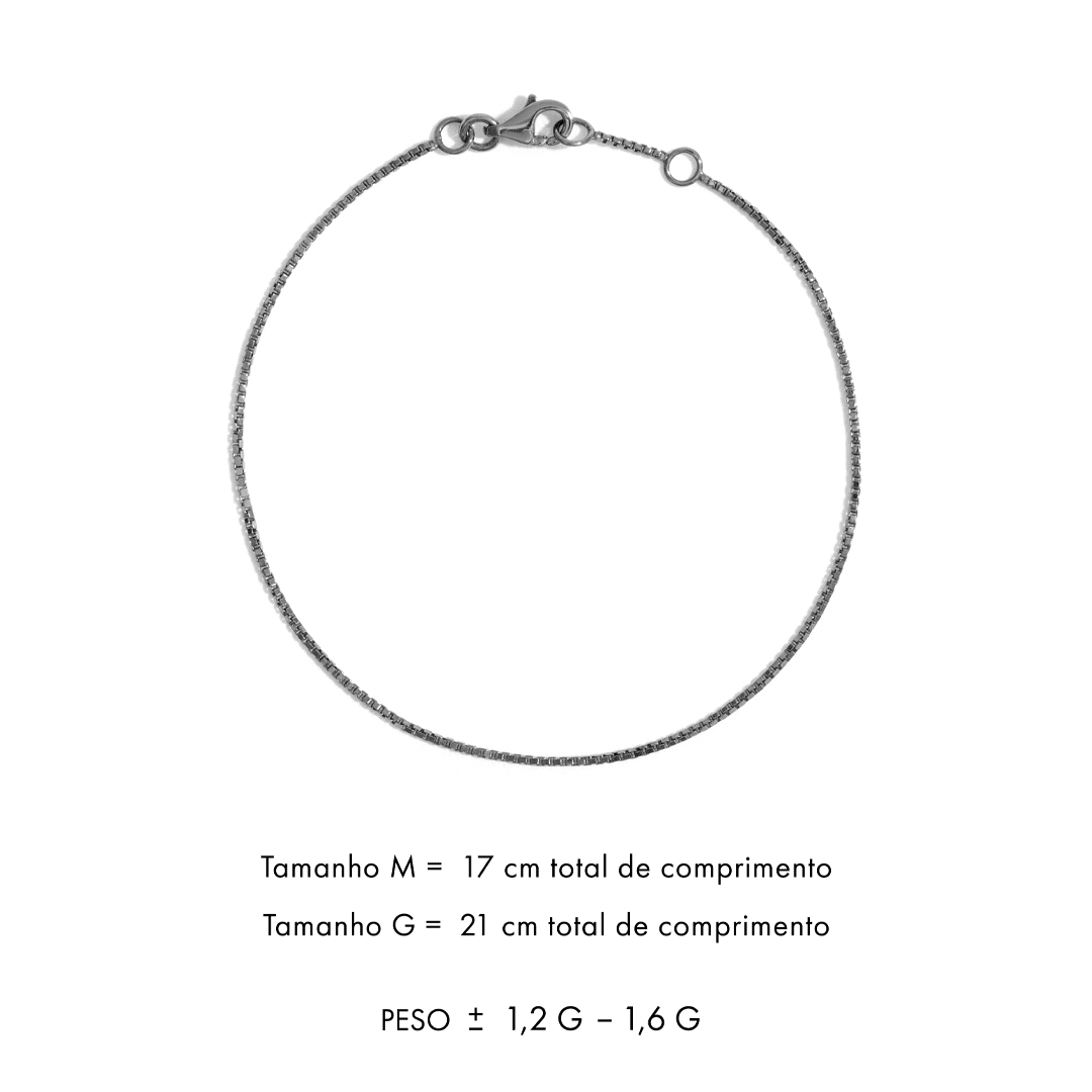 Pulseira Você | Ouro Branco 18K e Ródio Negro - Jack Vartanian - Veneziana