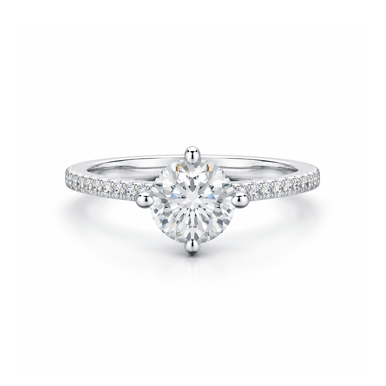 Special 18K White Gold and Solitaire Diamond Ring