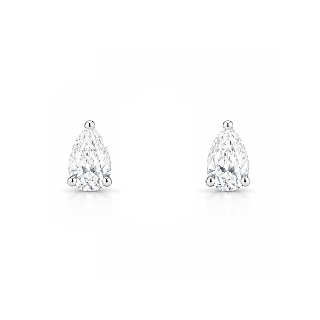 Special 18K White Gold and Solitaire Diamond Earring - G