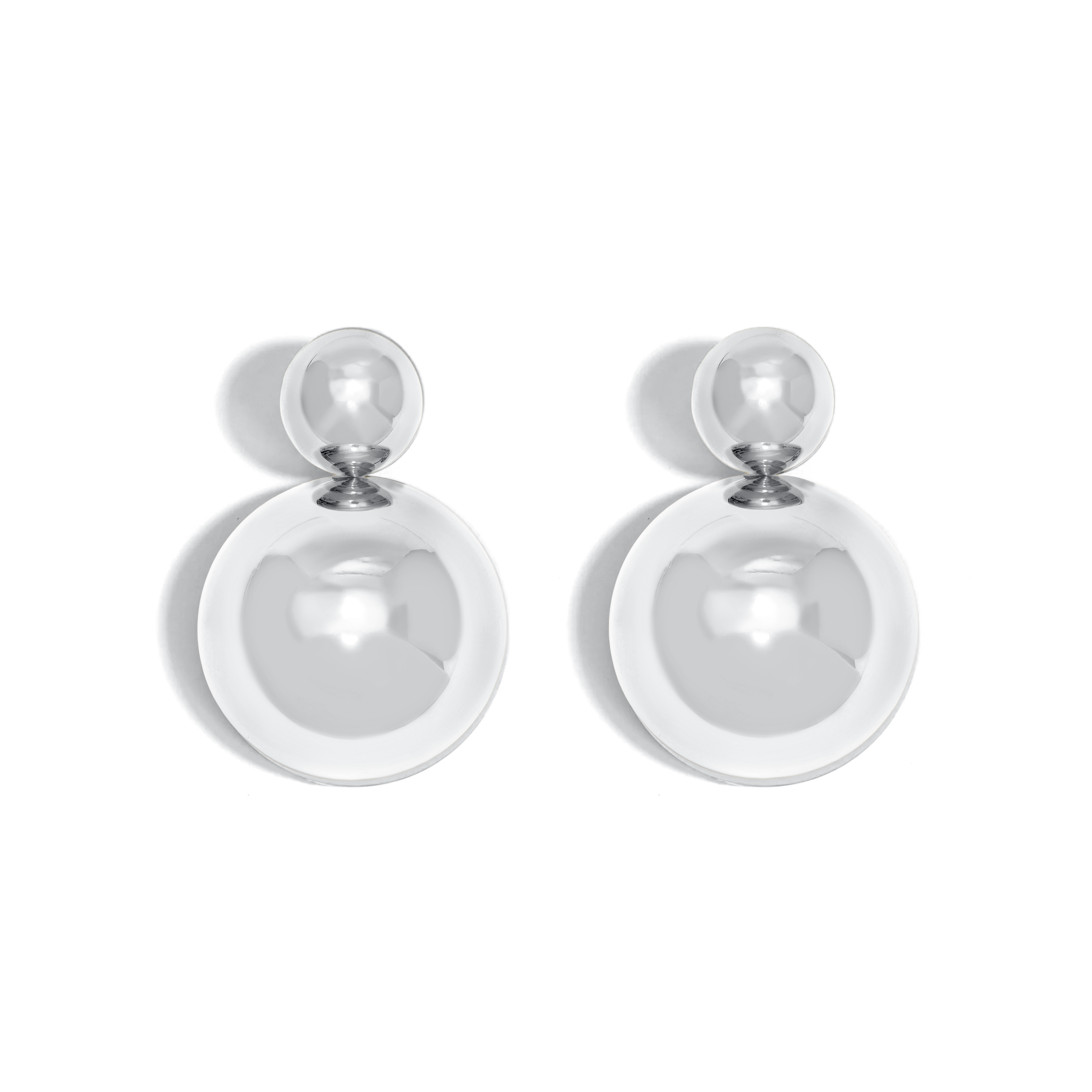 BRINCO BOLD WHITE DUPLO | PRATA COM OURO BRANCO