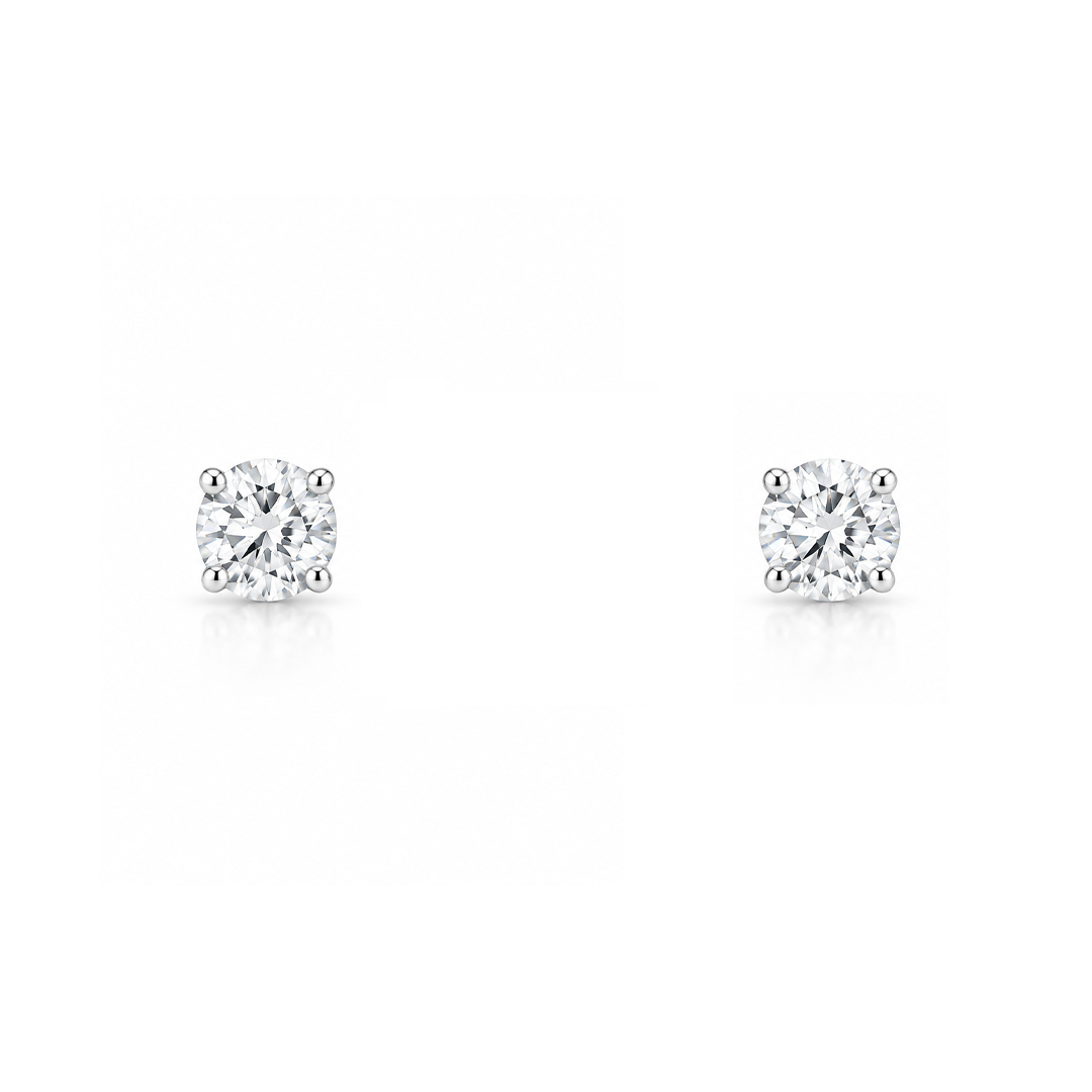 Special 18K White Gold and Solitaire Diamond Earring - G