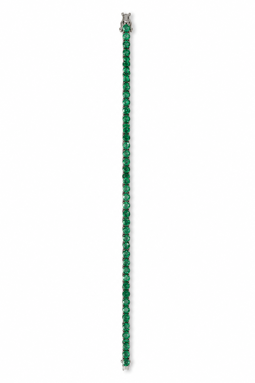 18K White Gold Rock Star Bracelet with Black Rhodium and Emerald