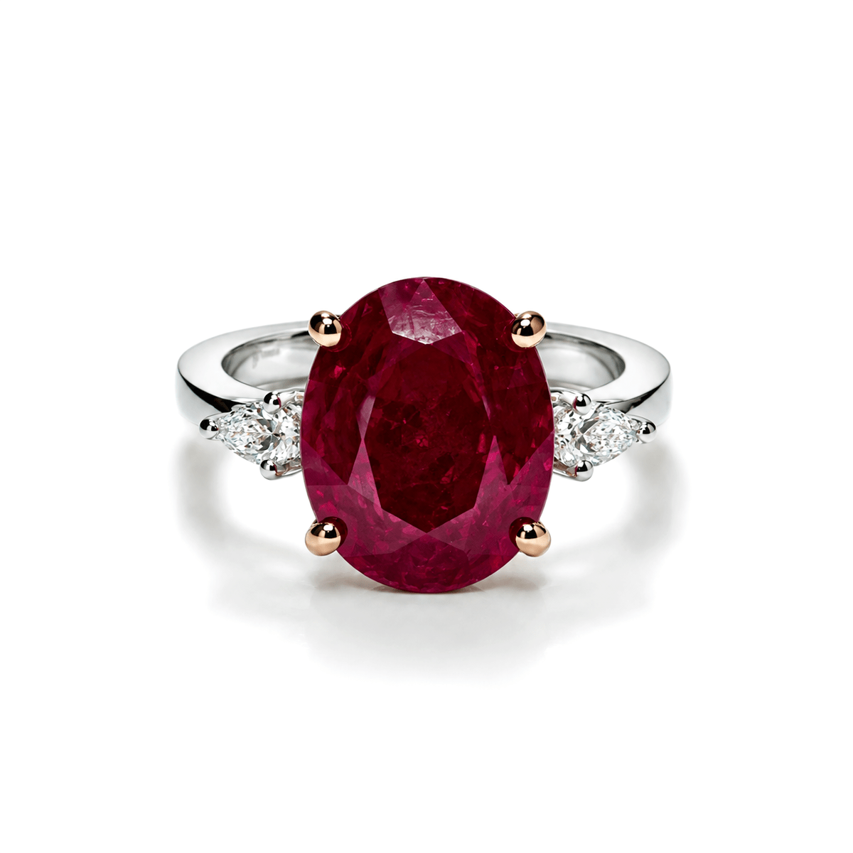 Anel Especial | Ouro Rosa e Branco 18K com Rubi e Diamantes - Jack Vartanian - Solitarios