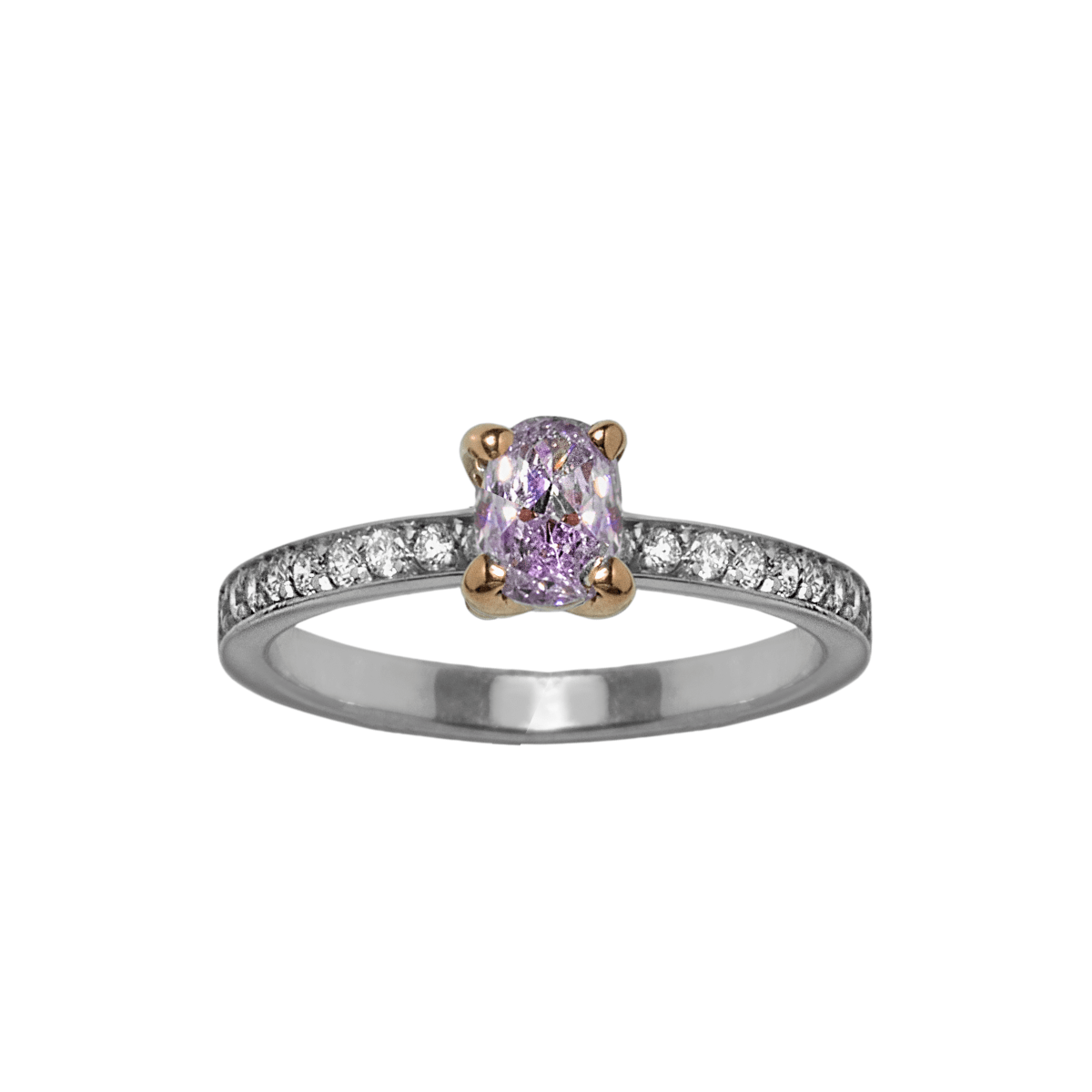 Anel Maes 2013 De Ouro Rosa E Branco 18K E Diamante Solitário - Jack Vartanian - Solitarios