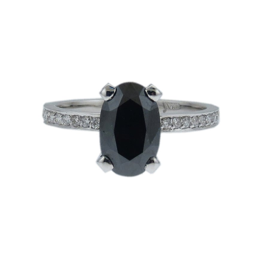 Anel Mães 2013 | Ouro Branco 18K com Diamantes e Diamante Negro. - Jack Vartanian - Solitarios