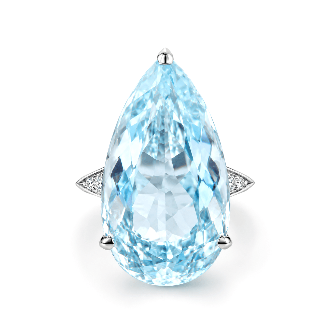 Anel Superstar | Ouro Branco 18K com Topázio Azul e Diamantes - Jack Vartanian - Cocktail