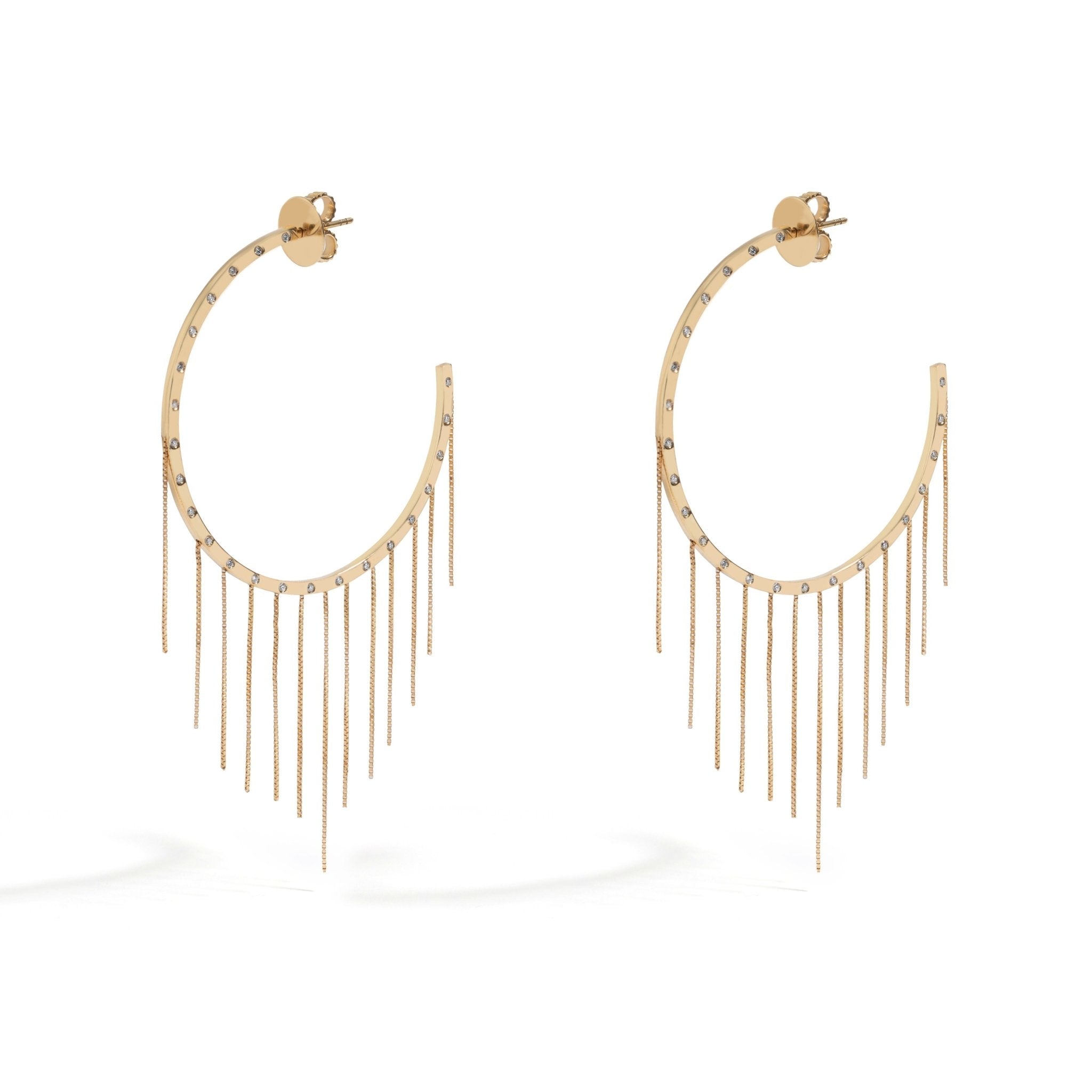 Argola Fringe New Vintage | Ouro Amarelo 18K com Diamantes - Jack Vartanian - Argolas