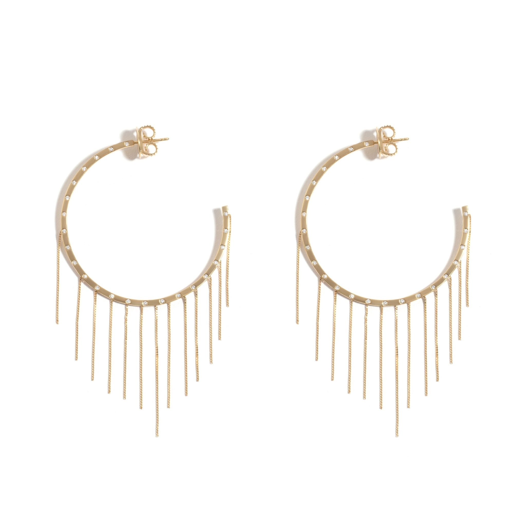 Argola Fringe New Vintage | Ouro Amarelo 18K com Diamantes - Jack Vartanian - Argolas