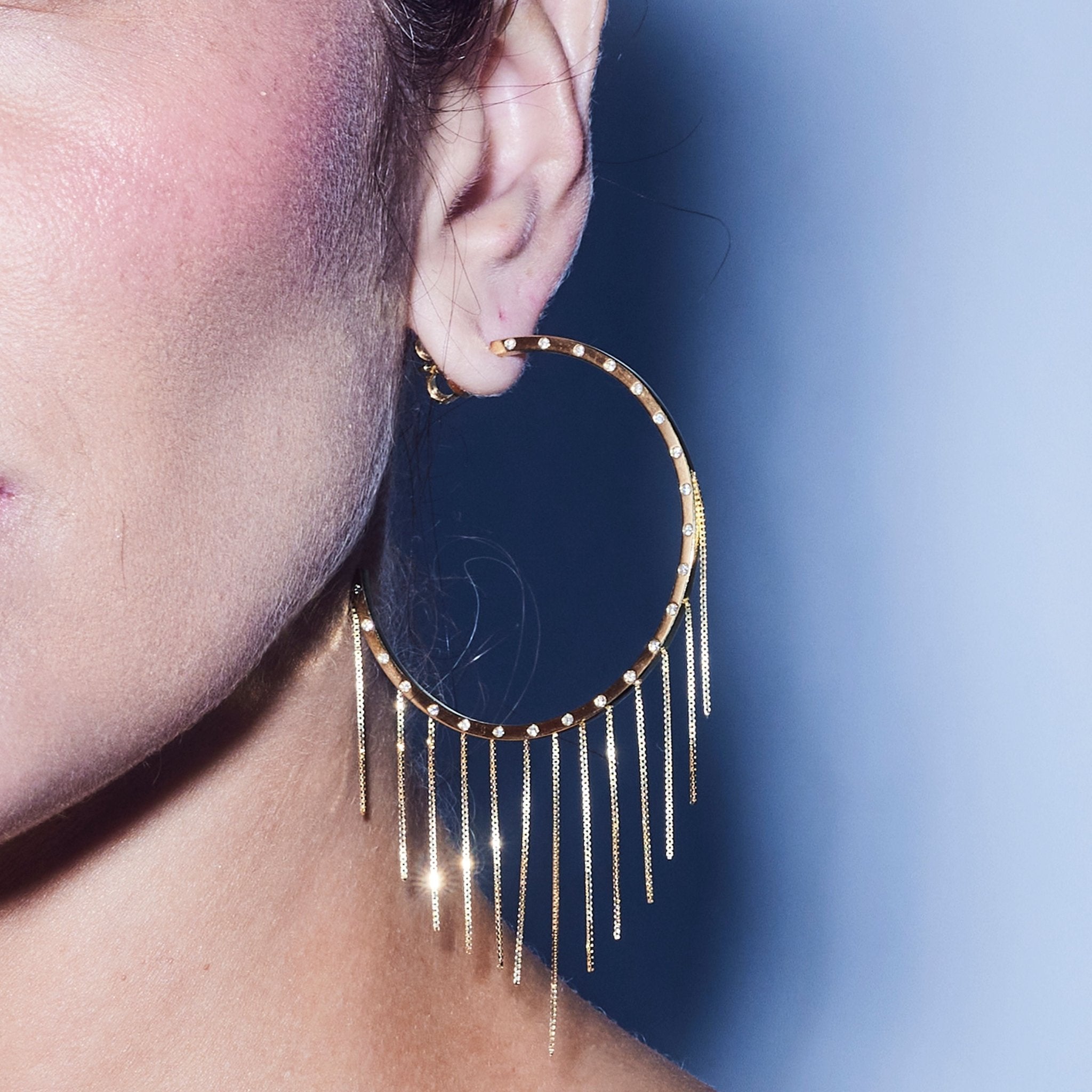 Argola Fringe New Vintage | Ouro Amarelo 18K com Diamantes - Jack Vartanian - Argolas