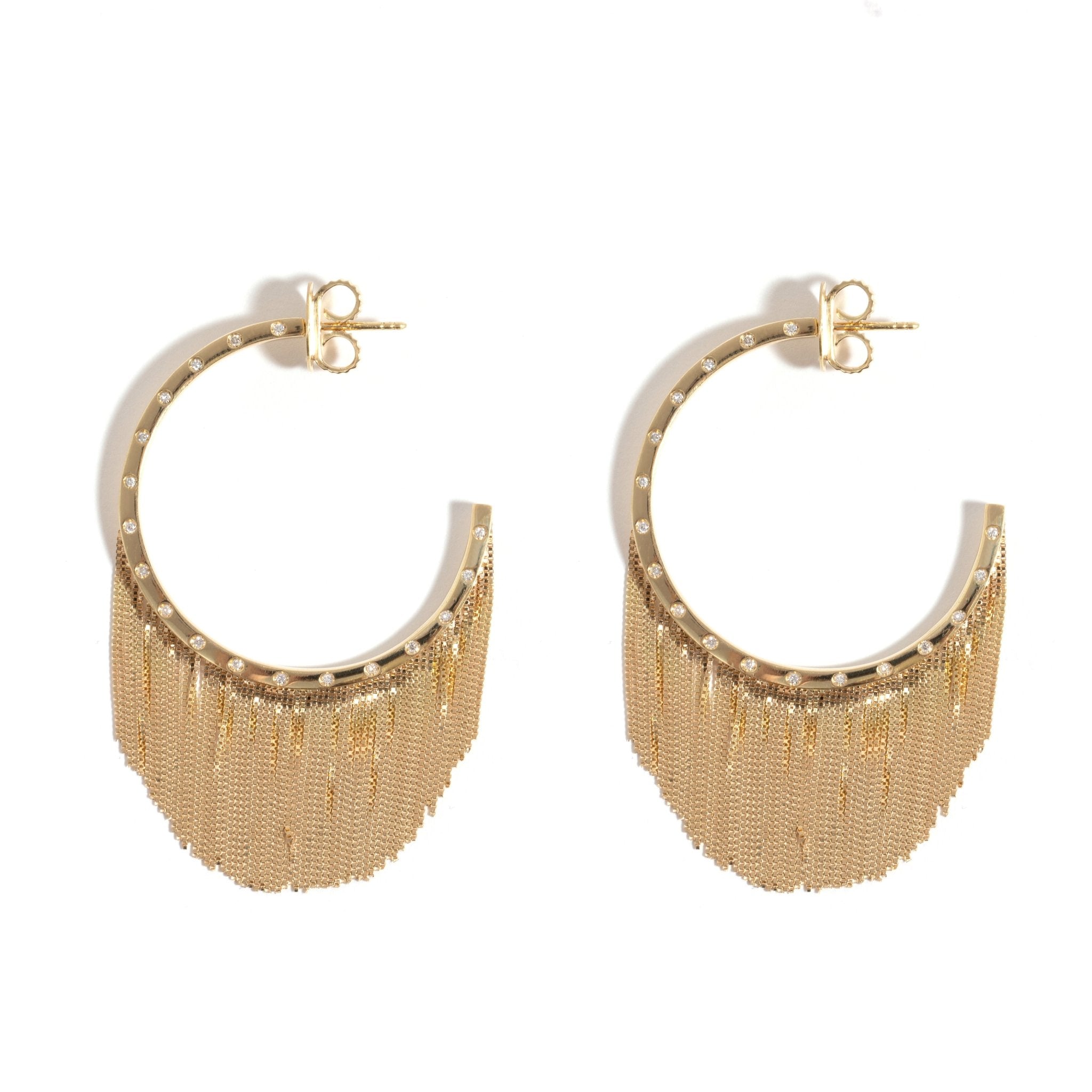 Argola Power Fringe New Vintage | Ouro Amarelo 18K e Diamantes - Jack Vartanian - Alta Joalheria