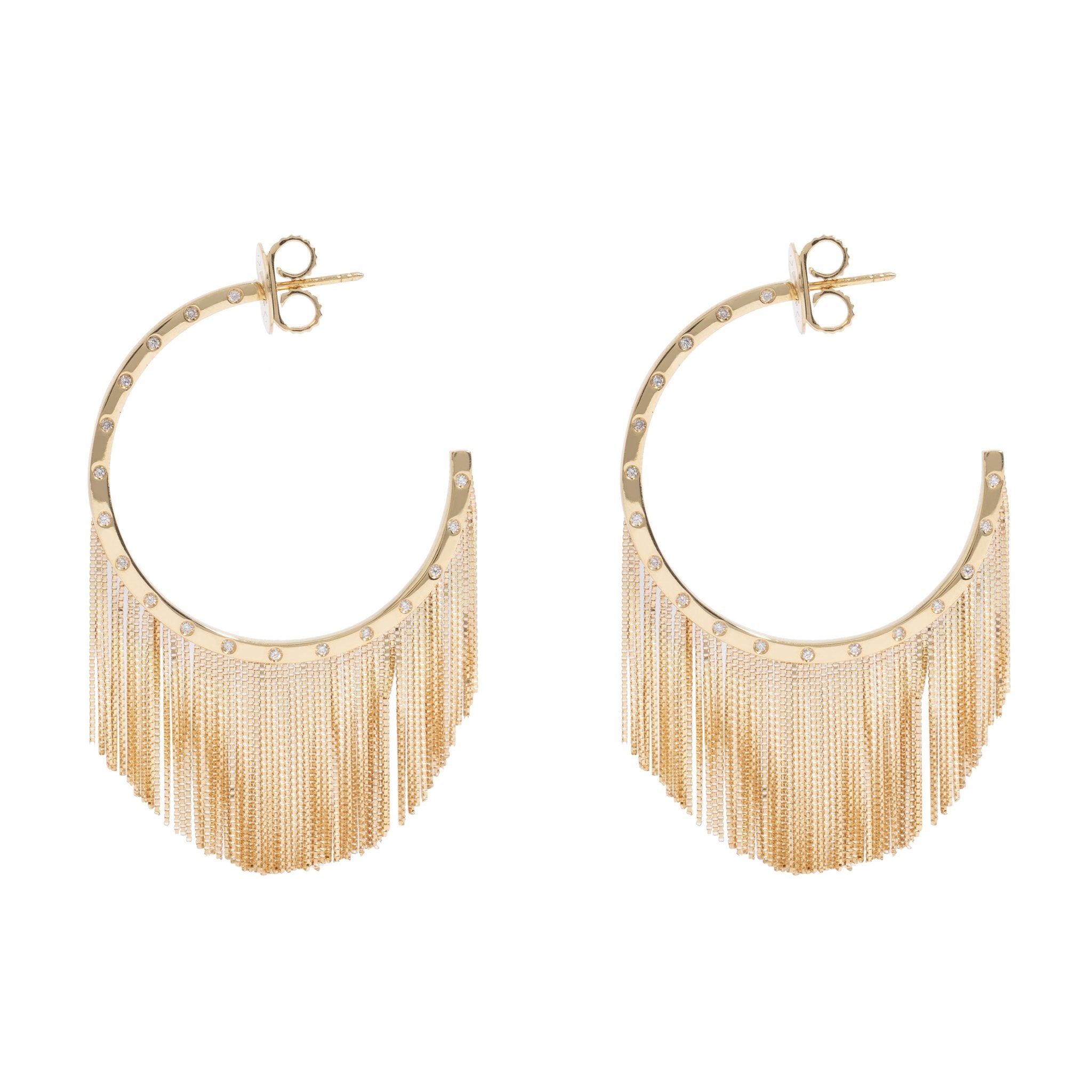 Argola Power Fringe New Vintage | Ouro Amarelo 18K e Diamantes - Jack Vartanian - Alta Joalheria