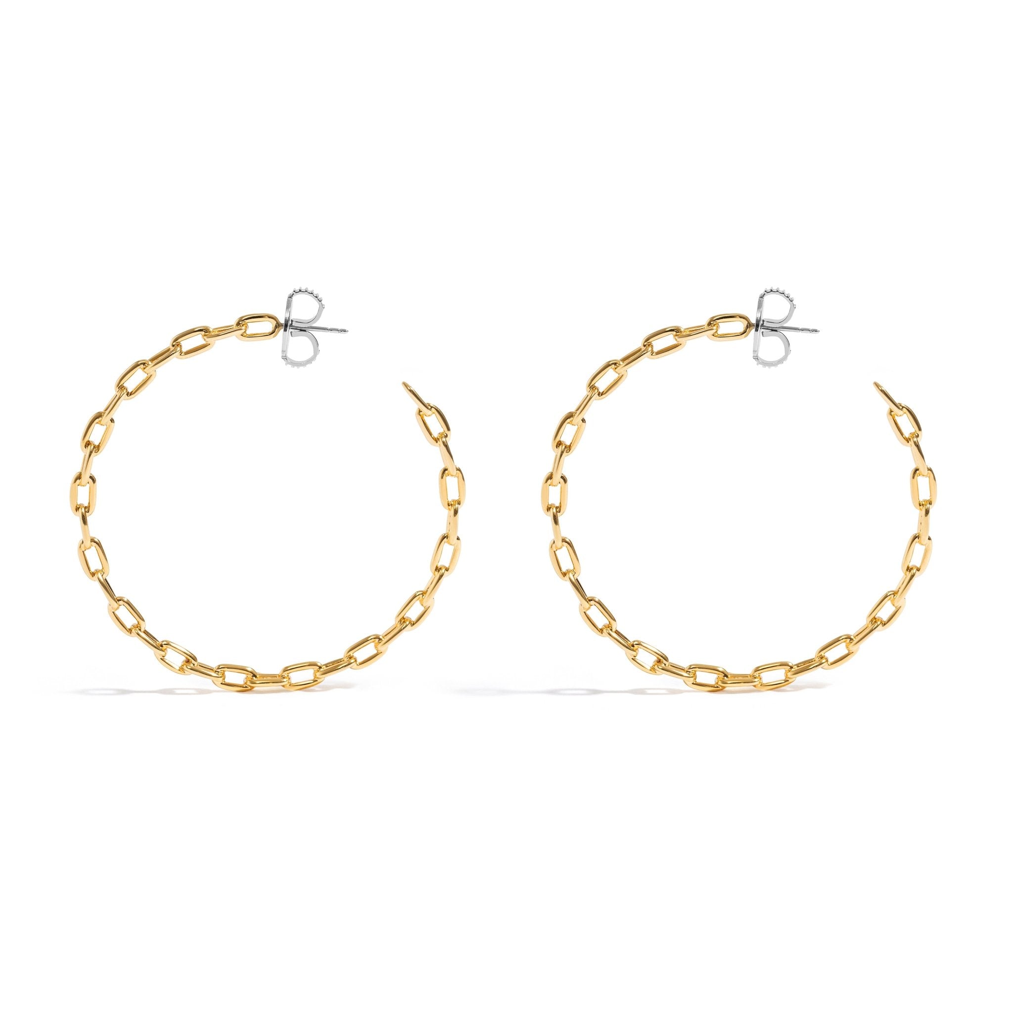 Brinco Chain - G | Prata Com Ouro Amarelo 18k - Jack Vartanian - Argolas