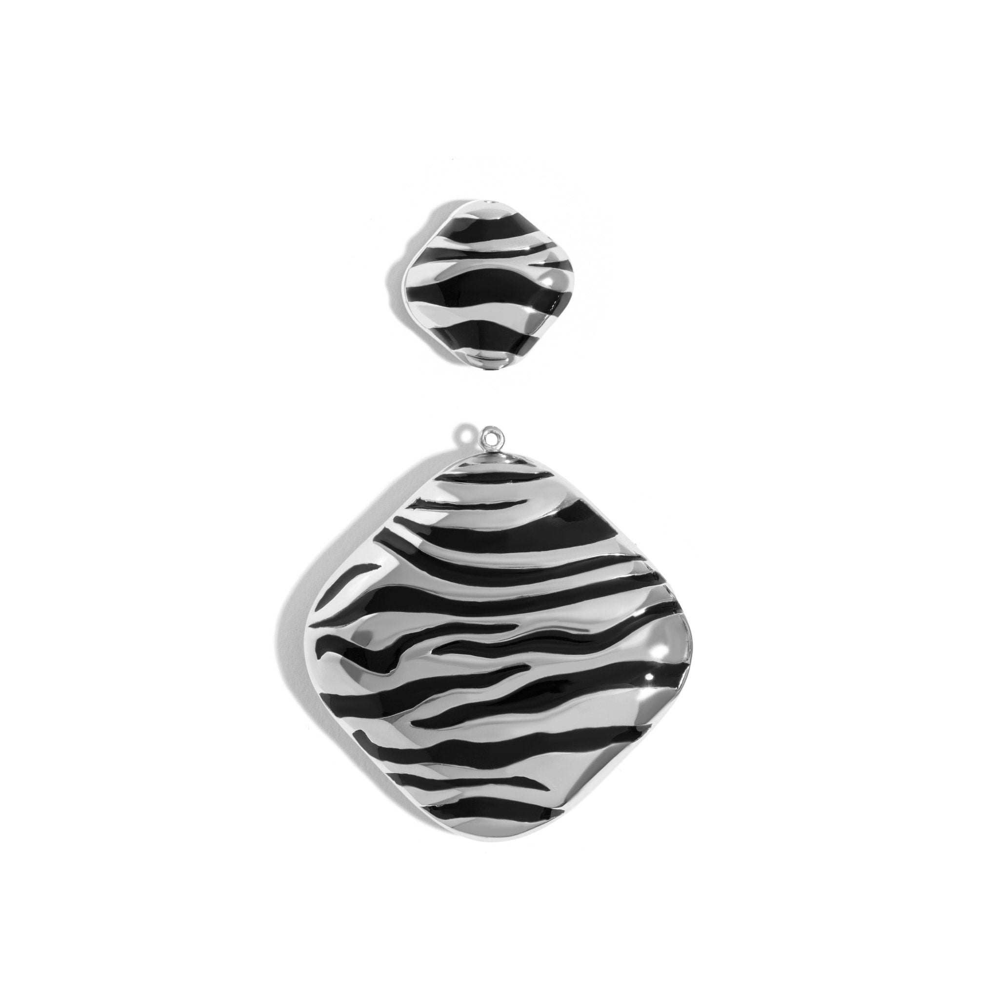 Brinco Duplo Zebra | Prata com Ouro Branco 18k - Jack Vartanian -