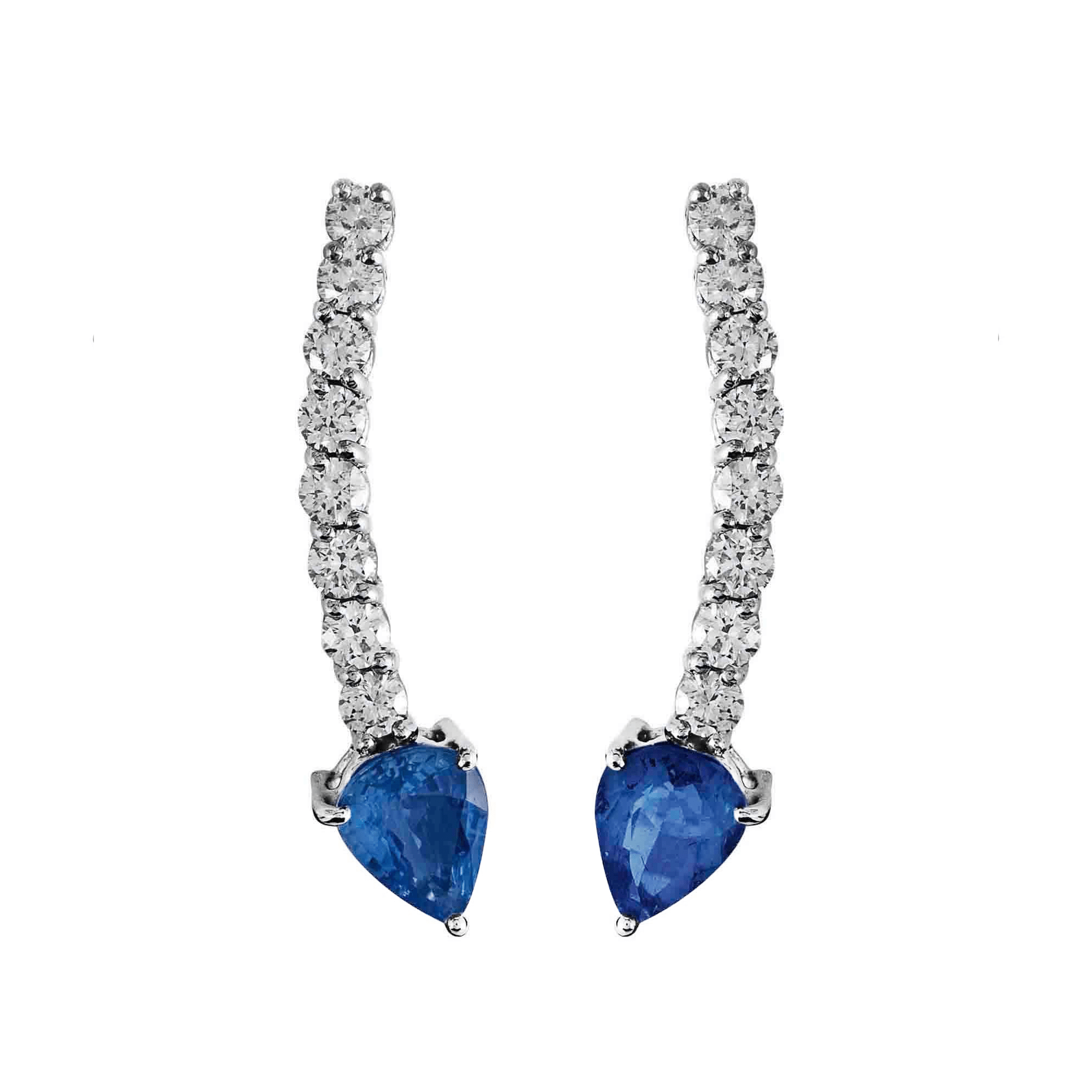 Brinco Ear Cuff Voyeur | Ouro Branco 18K com Diamantes E Safira - Jack Vartanian - Ear Cuffs