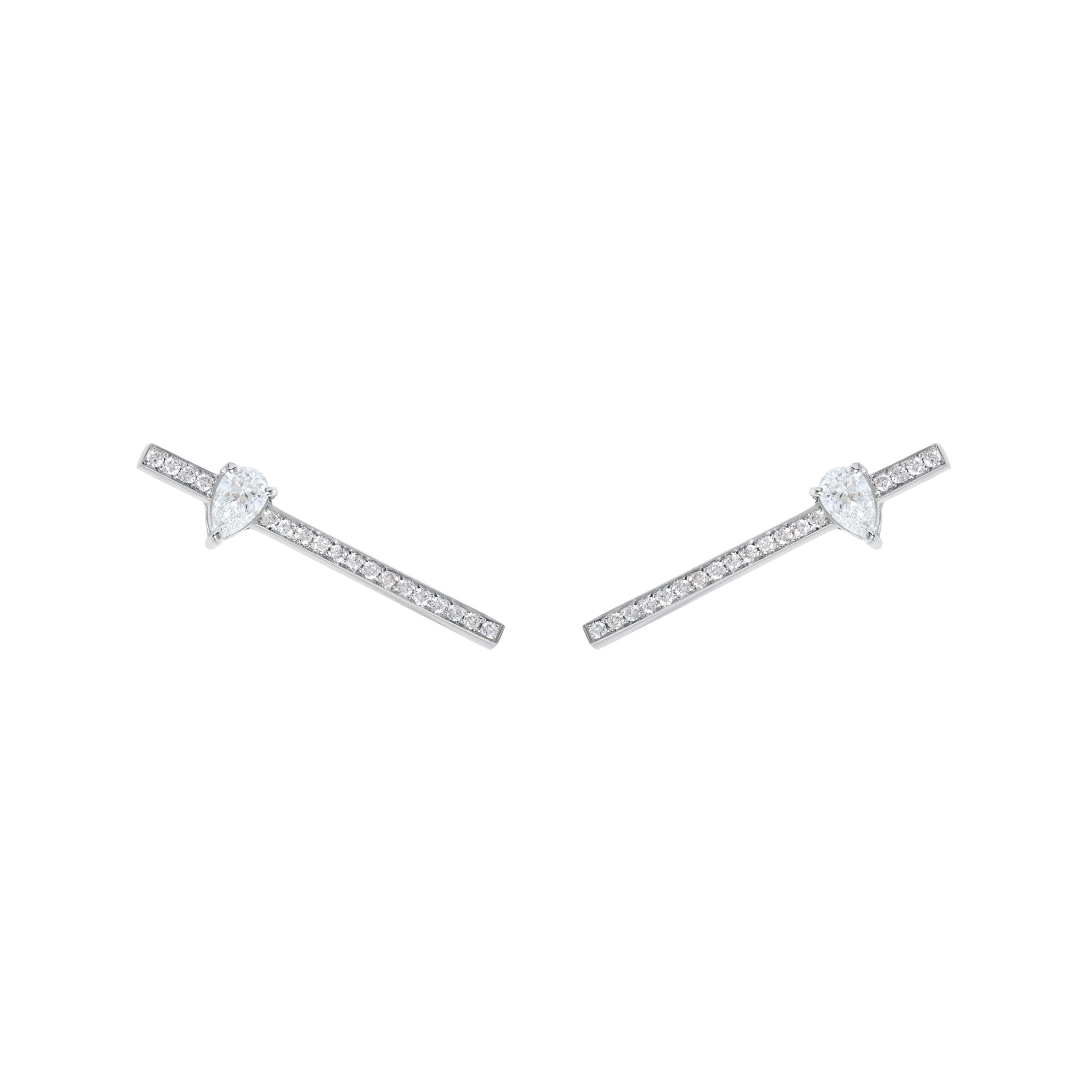 Brinco Lifestyle De Ouro Branco 18K E Diamante - P - Jack Vartanian - Ear Cuffs