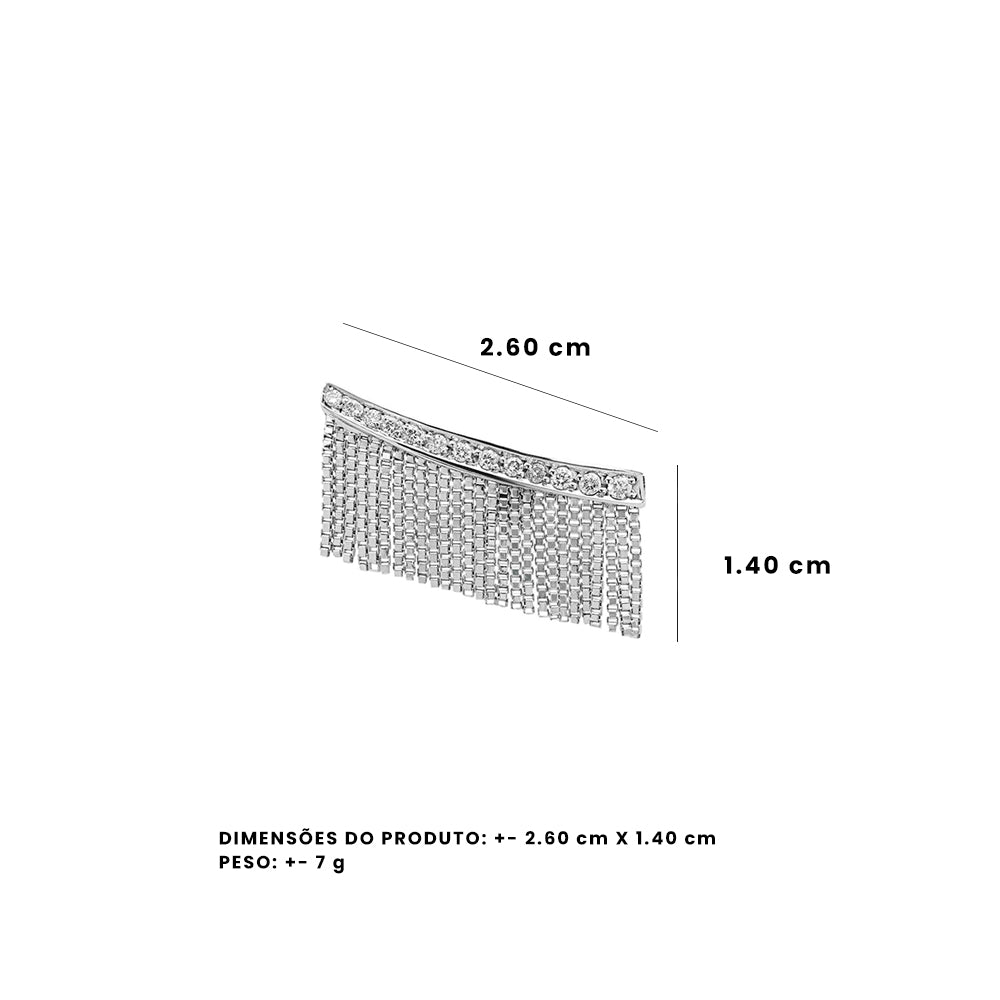 Brinco Love Ny De Ouro Branco 18K E Diamante - Jack Vartanian - Longos E Franjas