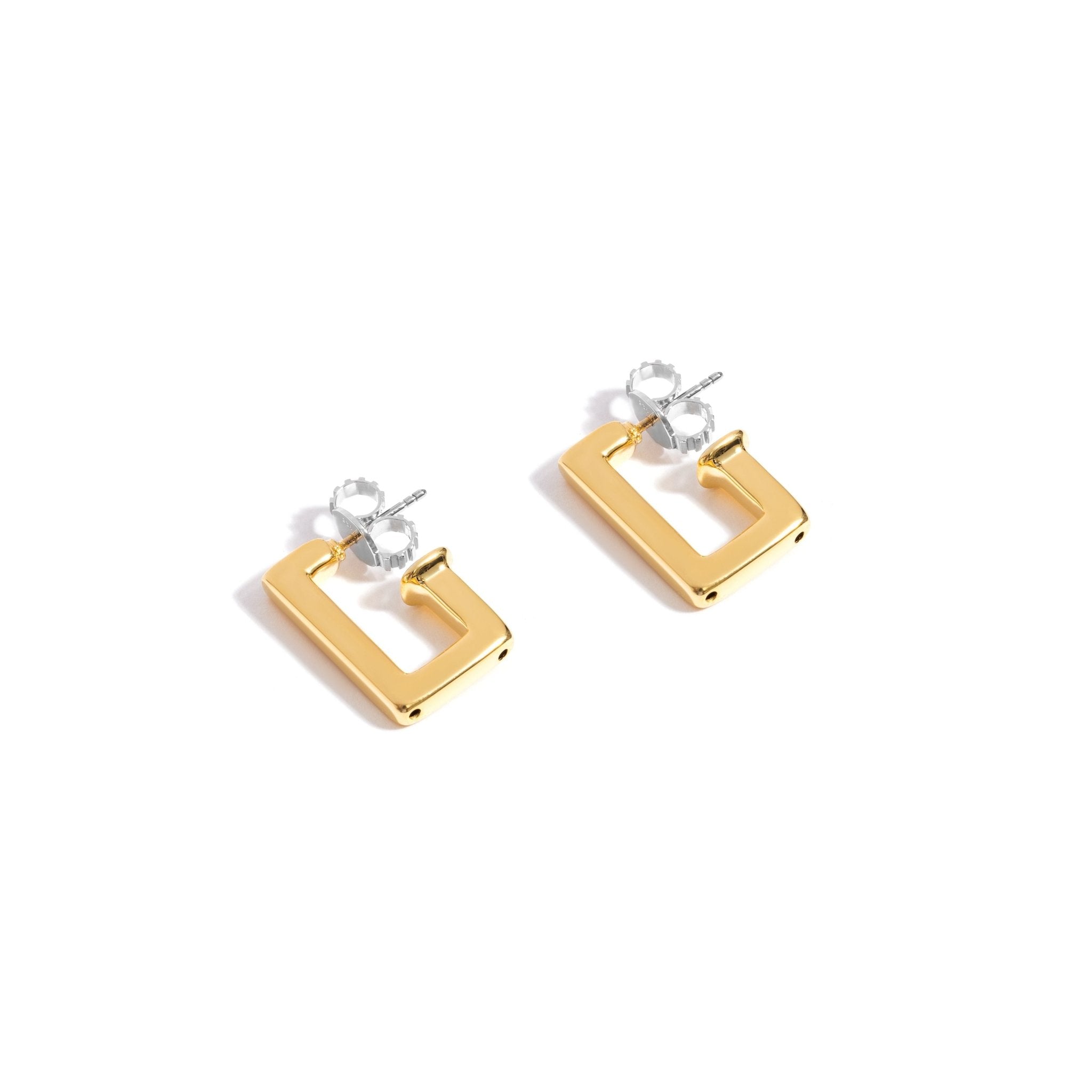 Brinco Mini Argola Rock | Prata com Ouro Amarelo 18K - Jack Vartanian - Argolas