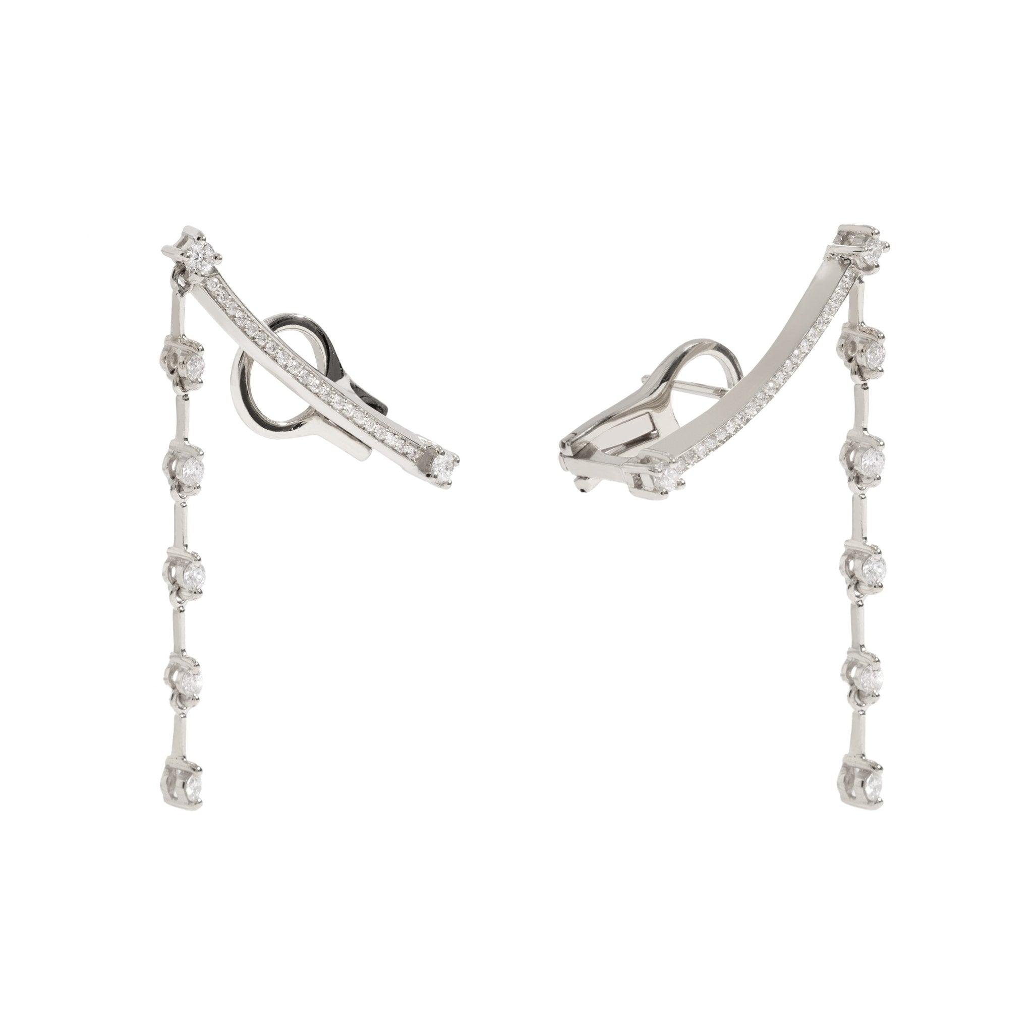 Brinco New Vintage | Ouro Branco 18K com Diamantes - Jack Vartanian - Ear Cuffs