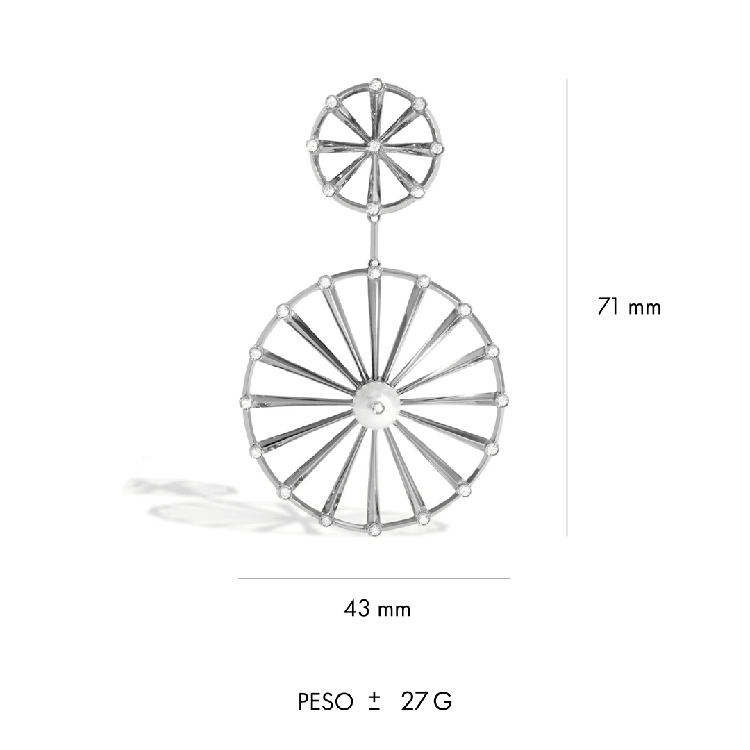 BRINCO SHINE DUPLO | OURO BRANCO 18K COM PÉROLA E DIAMANTES - Jack Vartanian - Cravejados