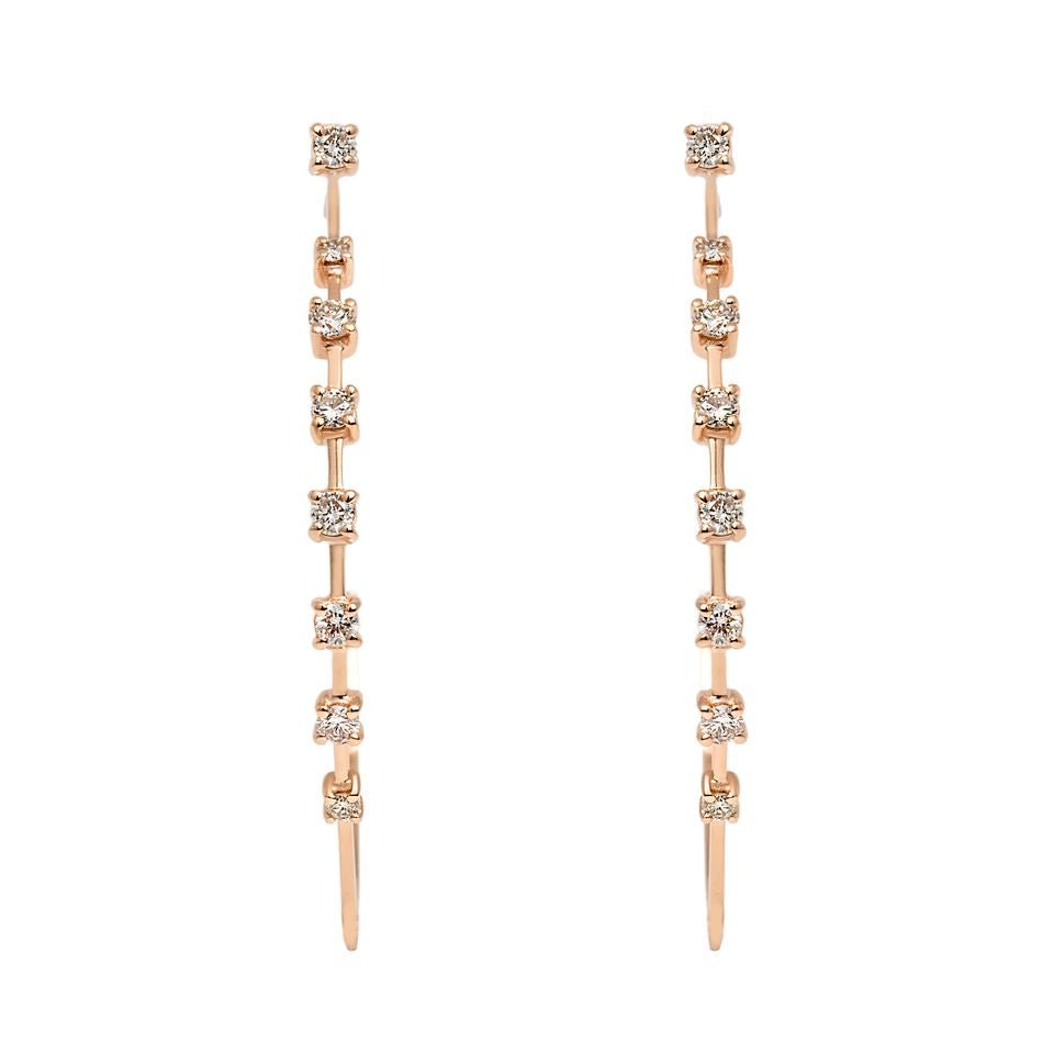 Brinco We Love Sapphire De Ouro Rosa 18K E Diamante - G - Jack Vartanian - Argolas