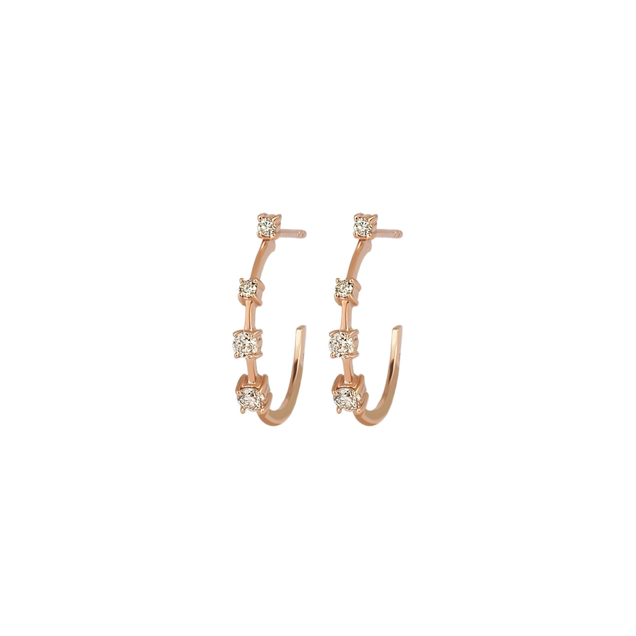 Brinco We Love Sapphire De Ouro Rosa 18K E Diamante - P - Jack Vartanian - Argolas