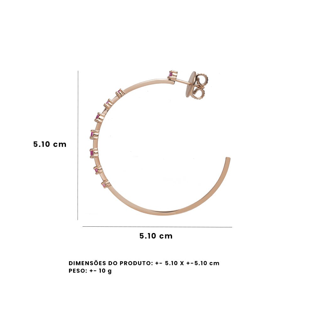 Brinco We Love Sapphire De Ouro Rosa 18K E Safira - G - Jack Vartanian - Argolas