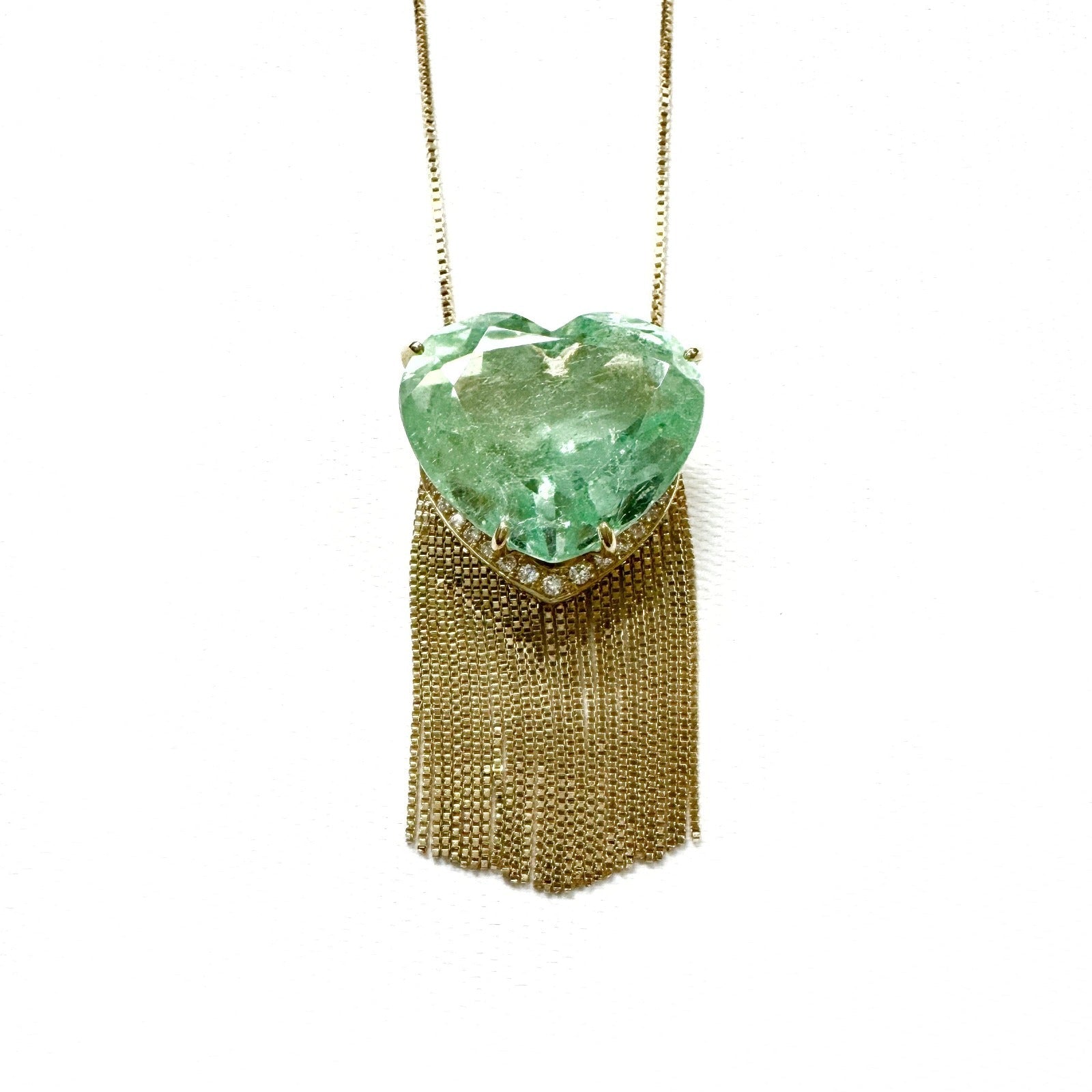 Colar Coração Esmeralda | Ouro Amarelo 18K com Esmeralda e Diamantes - Jack Vartanian - Alta Joalheria