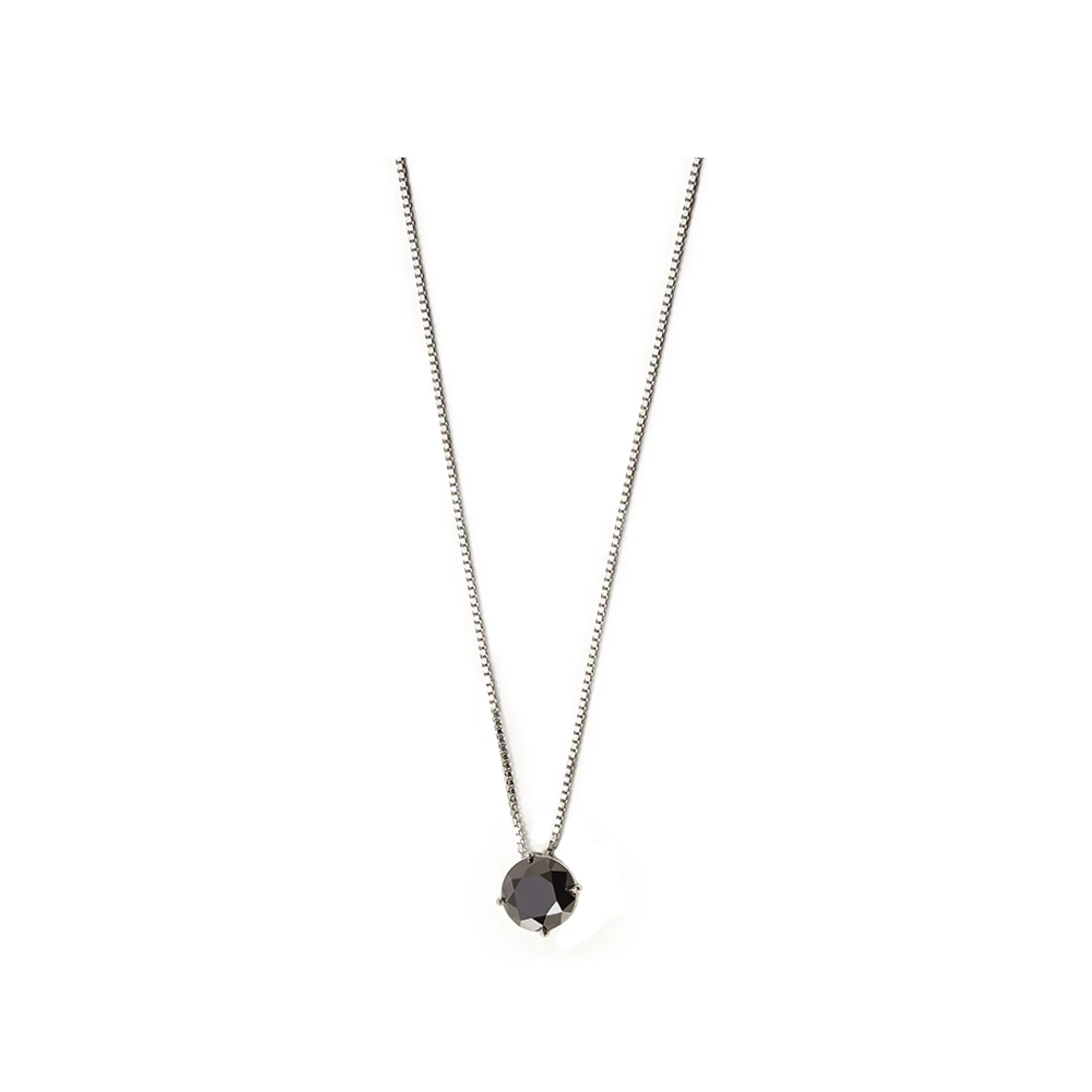 Colar JV MAN De Ouro Branco 18K E Diamante Negro - P - Jack Vartanian - Solitarios