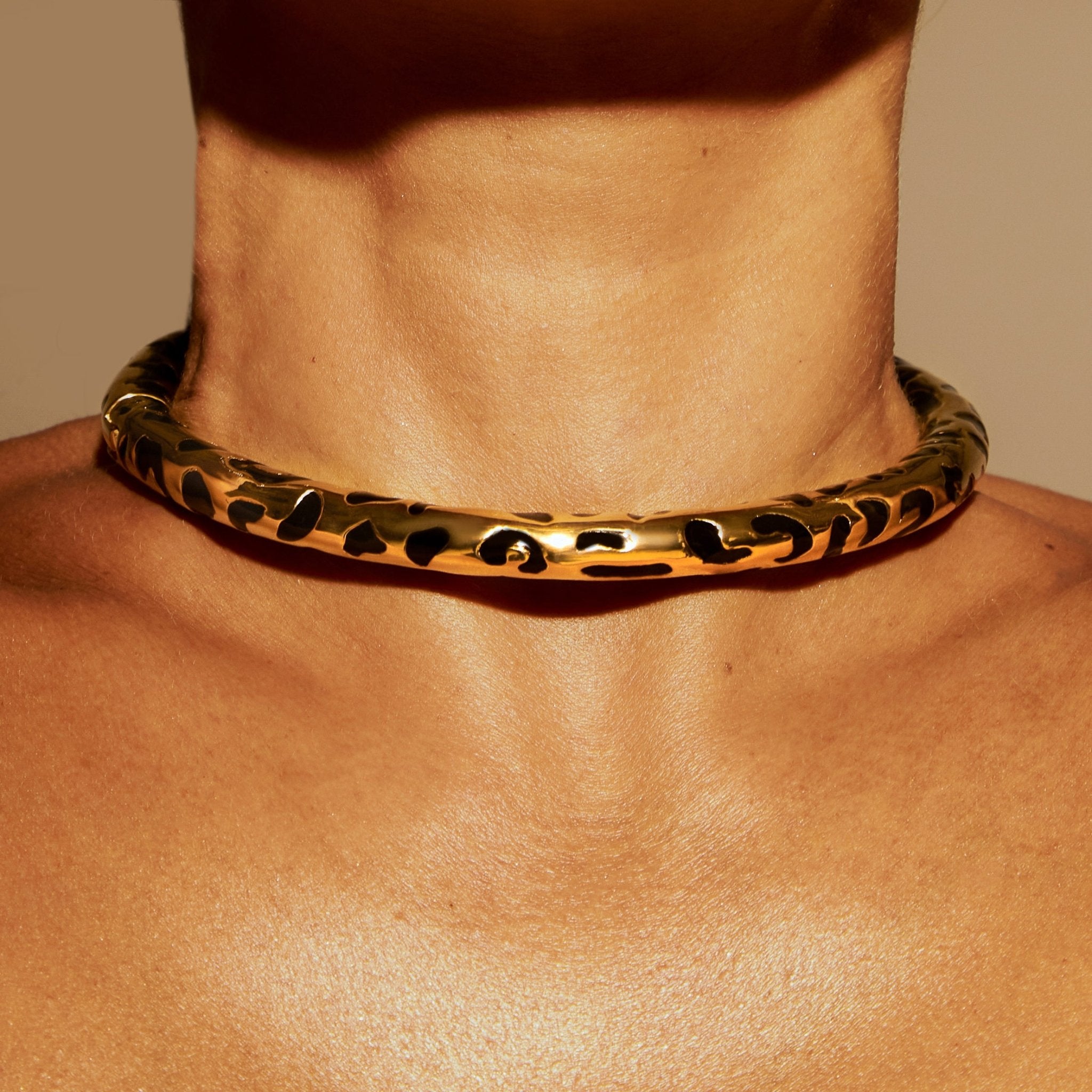 Colar Leopardo De Prata Com Ouro Amarelo - Jack Vartanian - Choker E Aro