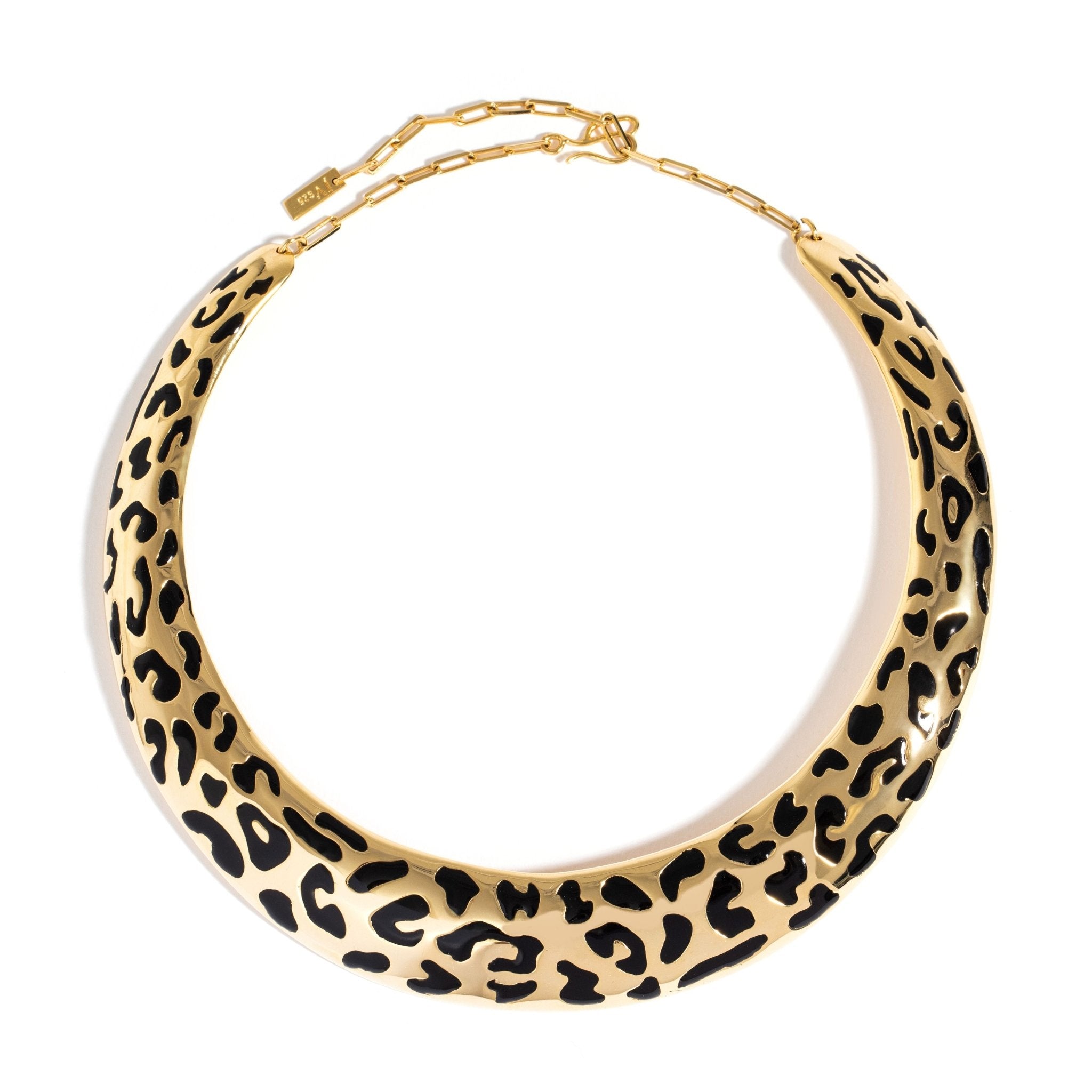 Colar Leopardo De Prata Com Ouro Amarelo - Maxi - Jack Vartanian - Choker E Aro