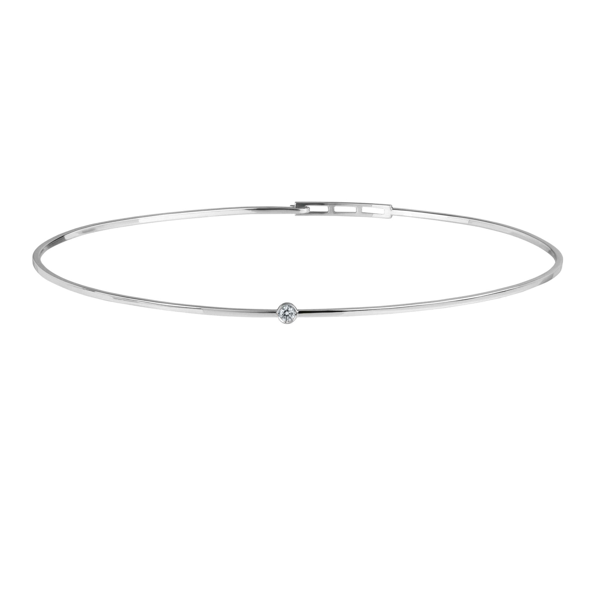 Colar Love NY De Ouro Branco 18K E Diamante - Jack Vartanian - Choker E Aro