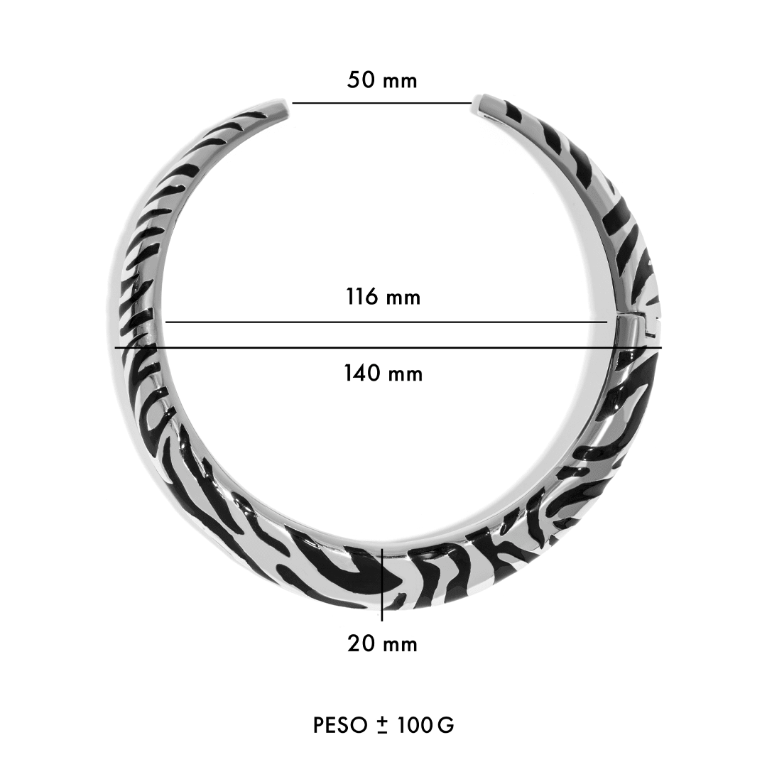 Colar Maxi Zebra | Prata com Ouro Branco 18k - Jack Vartanian - Sem Pedra