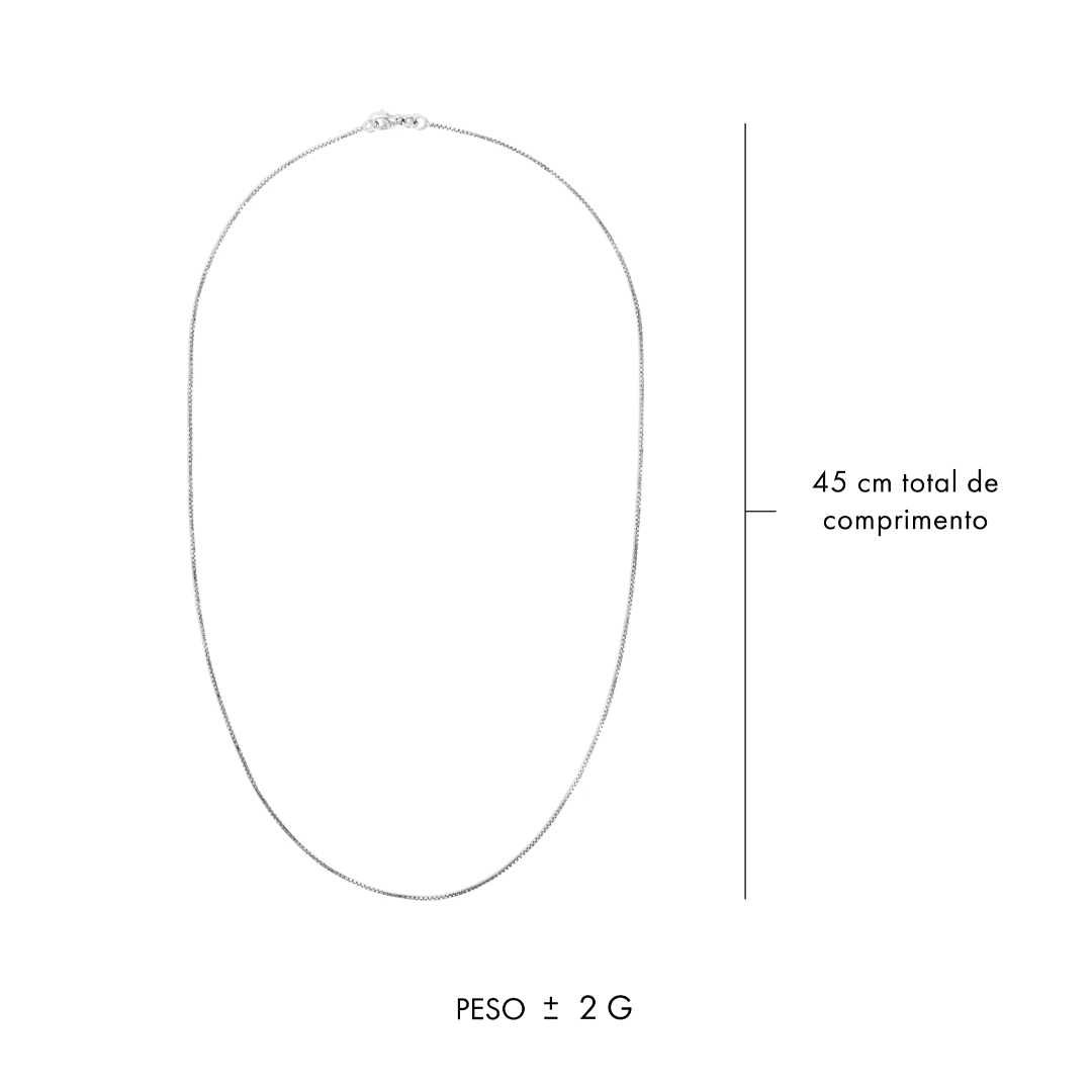 Corrente Você - 45cm | Ouro Branco 18K - Jack Vartanian - Veneziana