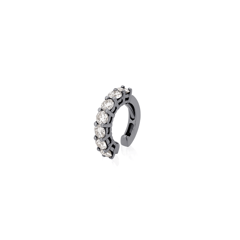 Piercing Chain Lovers | Ouro Branco 18K Com Ródio Negro E Diamantes - Jack Vartanian - Pressao