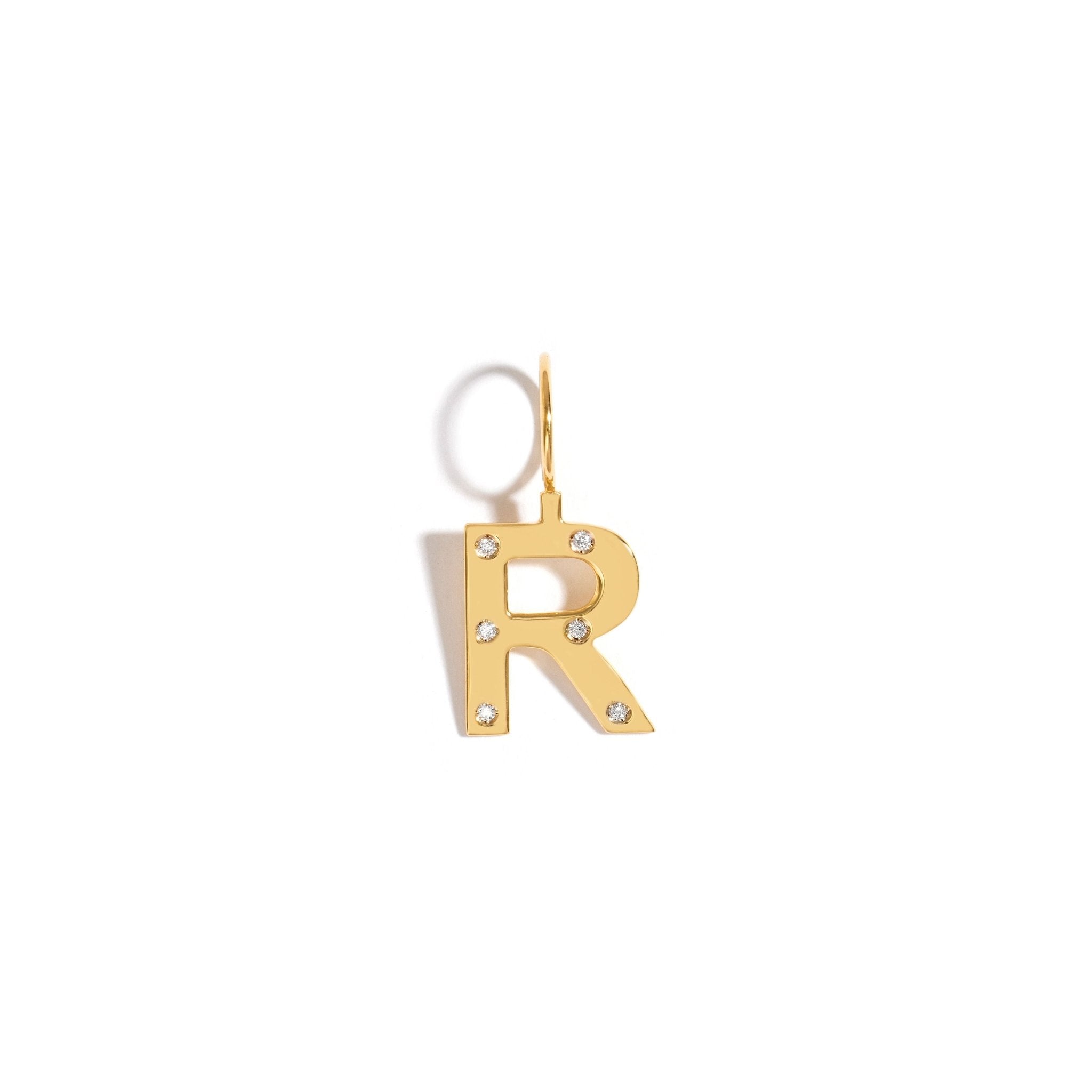 Pingente Letra Rock Chain | Prata Com Ouro Amarelo e Diamantes - Jack Vartanian - Letras