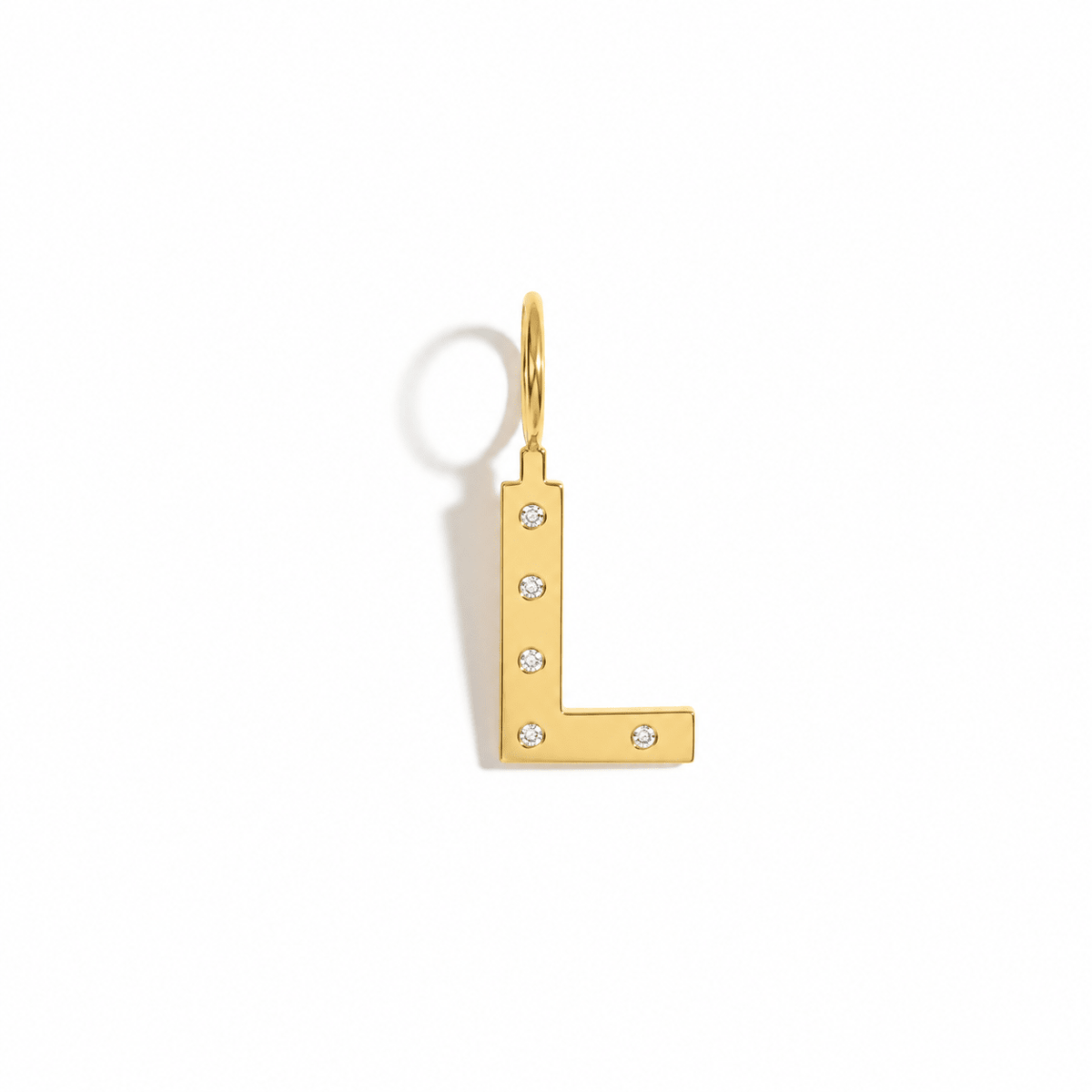 Pingente Letra Rock Para Colar | Prata Com Ouro Amarelo 18K e Diamantes - Jack Vartanian - Letras